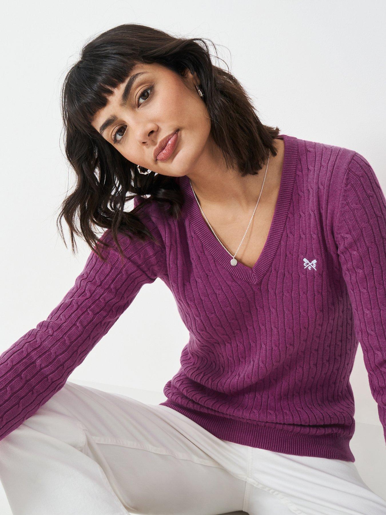 crew-clothing-heritage-cable-v-neck-jumper-red