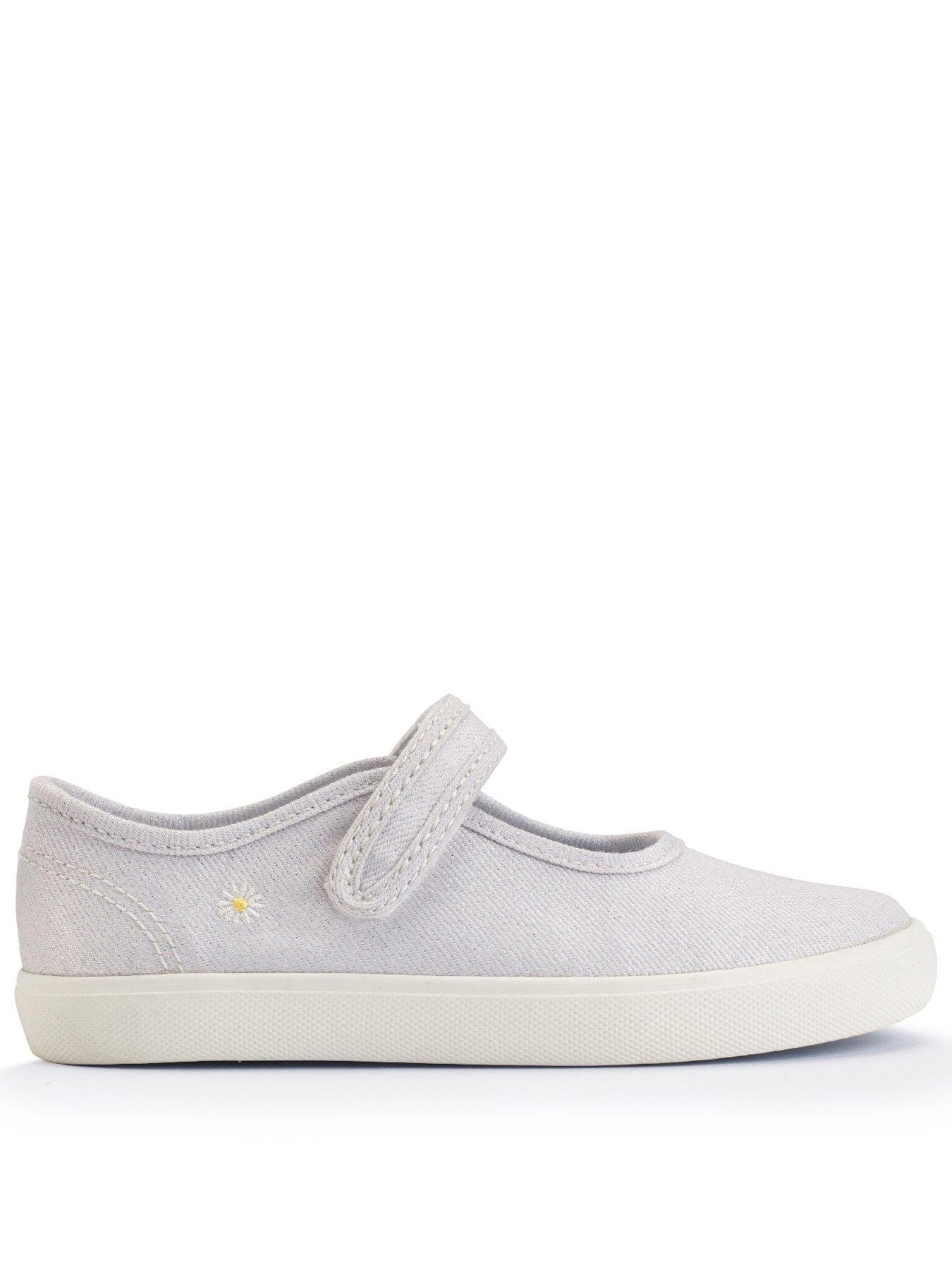 start-rite-lemonade-silver-glitter-daisy-canvas-white