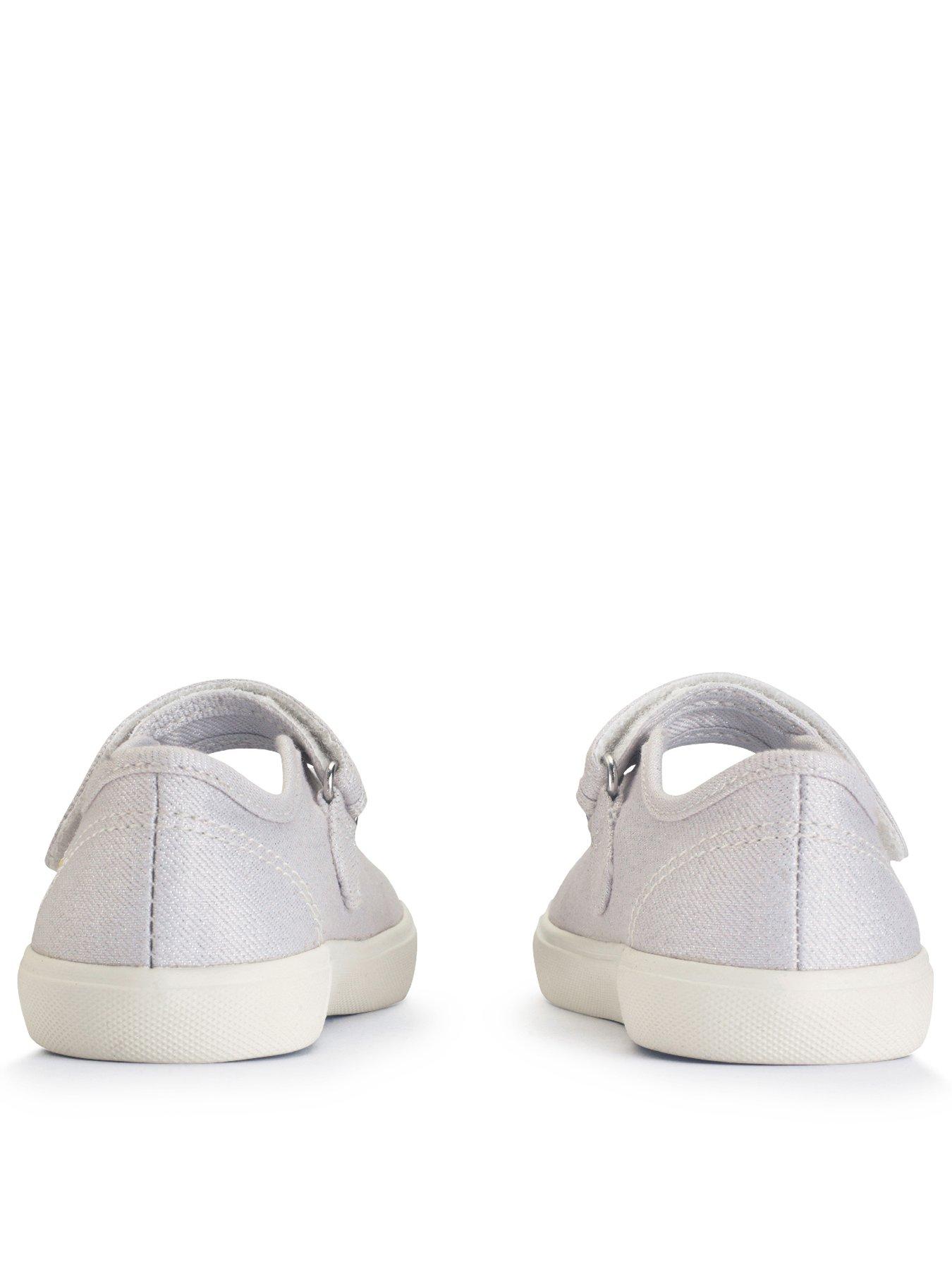 Start-rite Lemonade Silver Glitter Daisy Canvas - White | Littlewoods