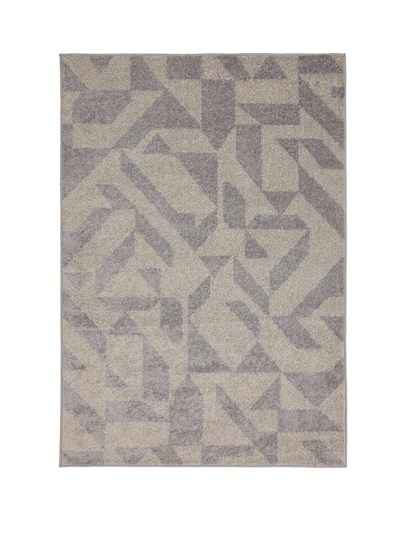 stillFront image of the-very-collection-juno-geometric-grey-blend-rug