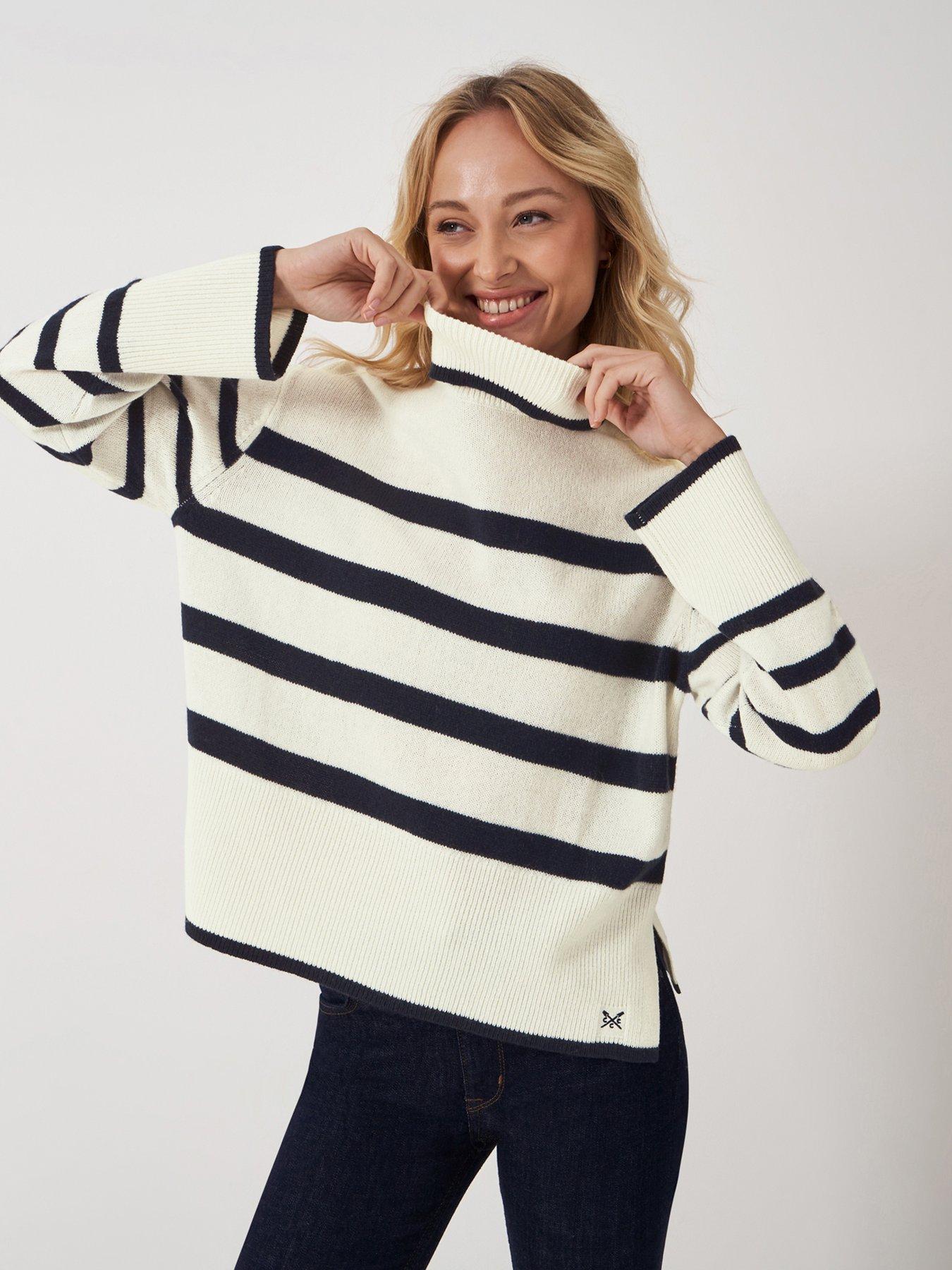 crew-clothing-roll-neck-wide-sleeve-stripe-jumper-white