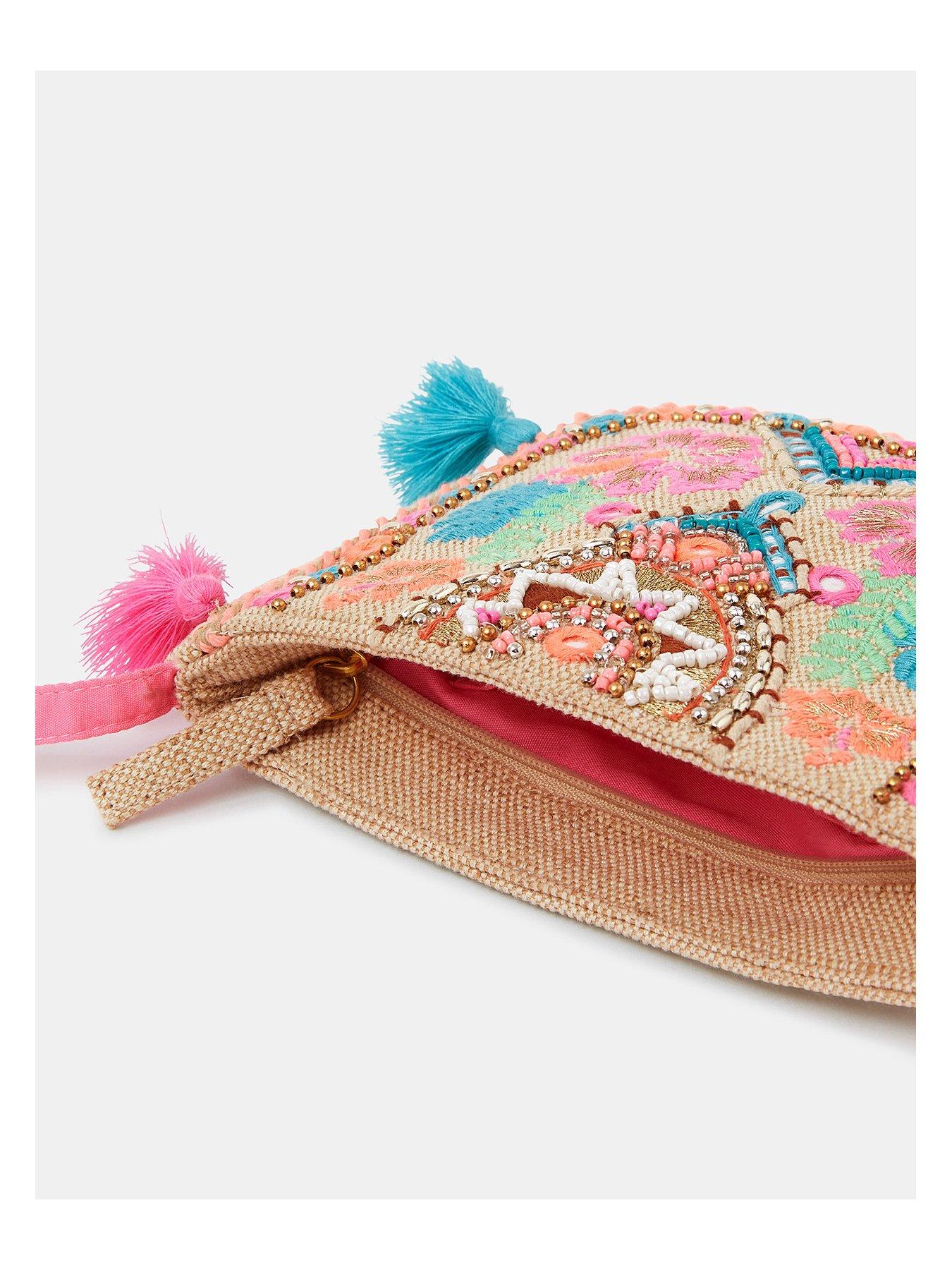  image of accessorize-girls-embroidered-cross-body-bag-multi