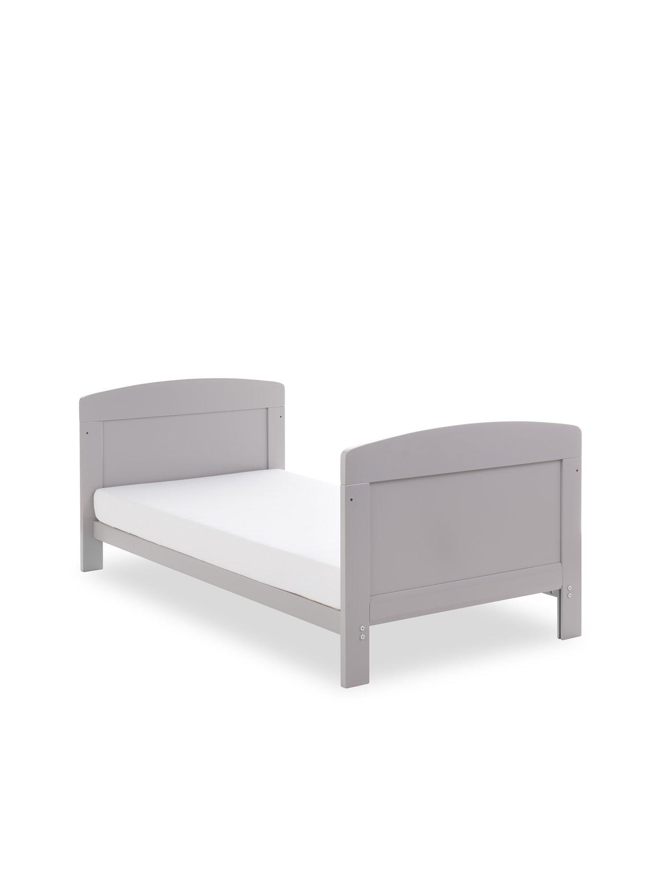  image of obaby-grace-cot-bed-fibre-mattress-warm-grey