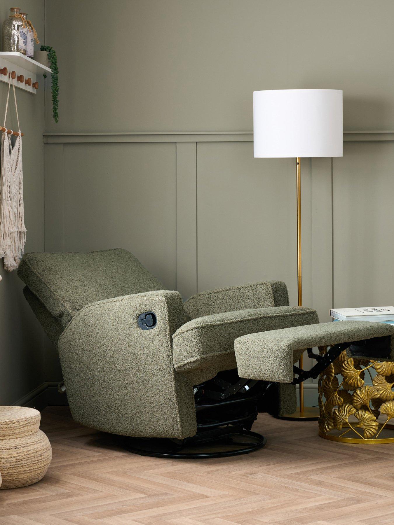 Obaby Madison Swivel Glider Recliner Chair - Teddy Olive