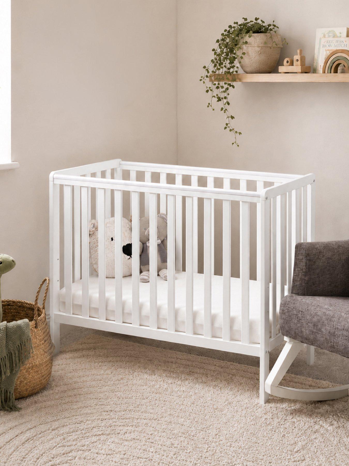 Obaby Bantam Cot + Fibre Mattress - White