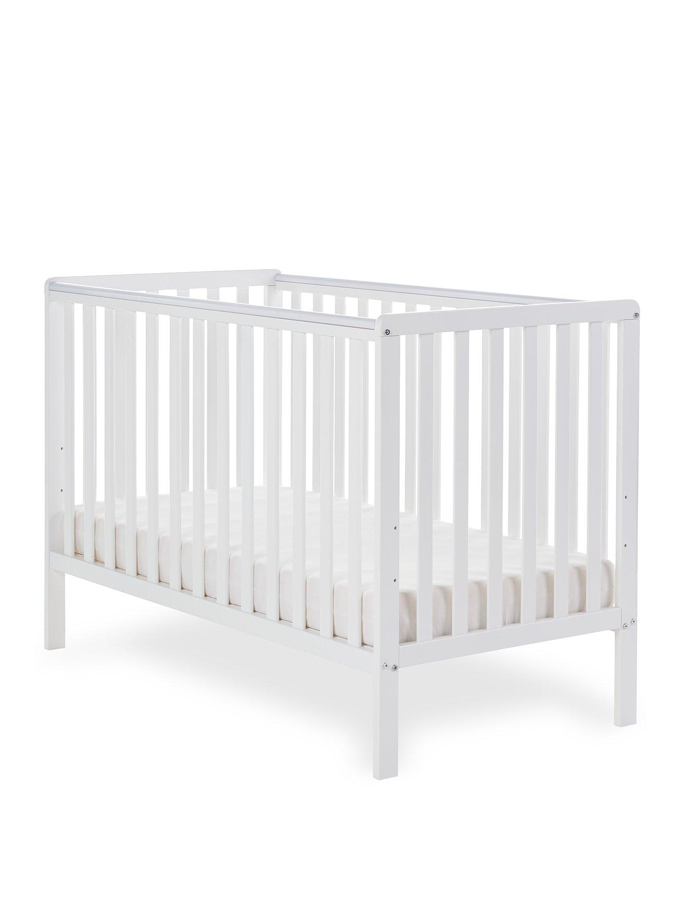 Obaby Bantam Cot + Fibre Mattress - White