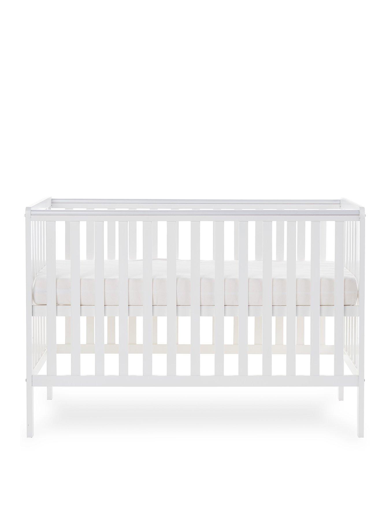 Image 2 of 4 of Obaby Bantam Cot + Fibre Mattress - White