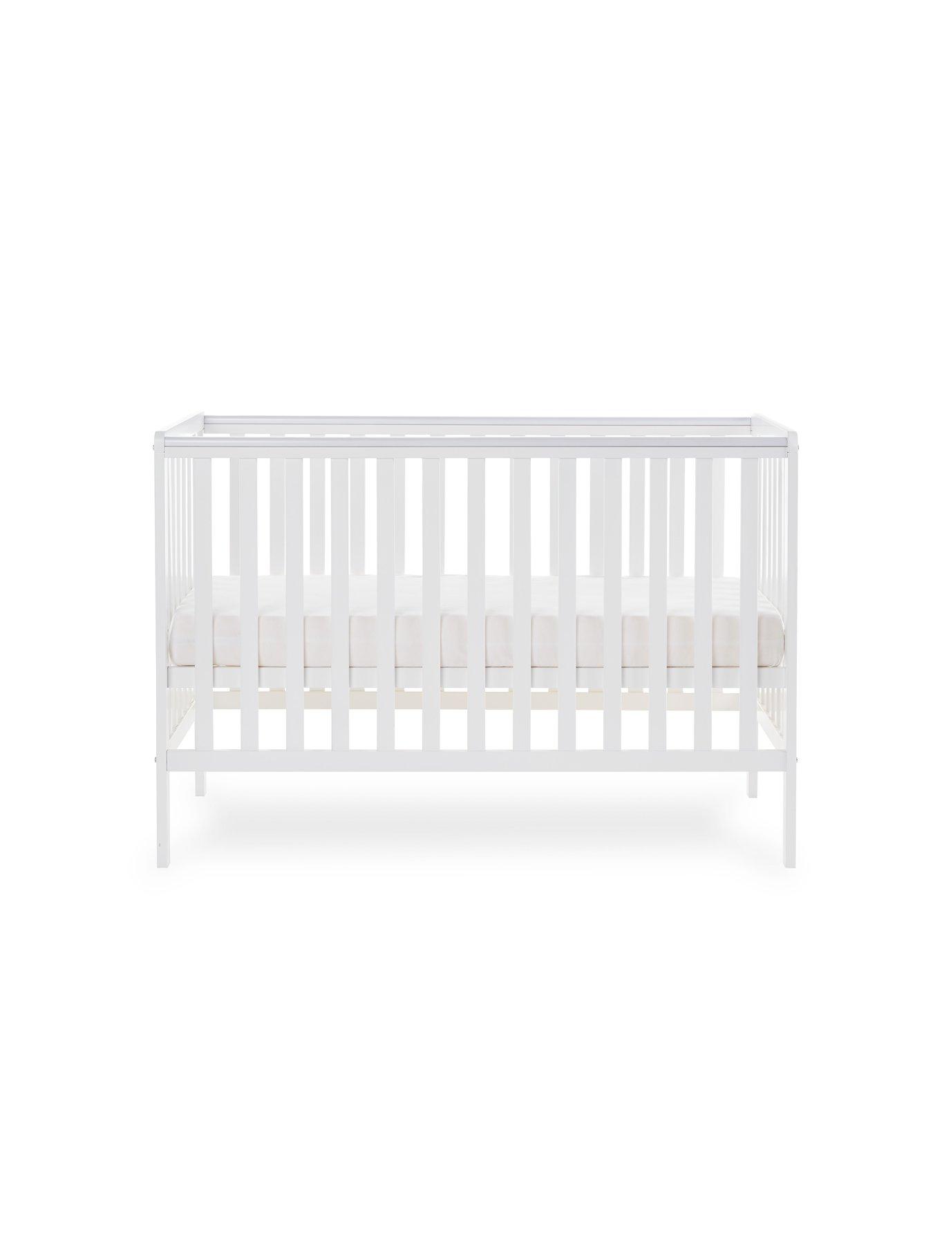 Image 3 of 4 of Obaby Bantam Cot + Fibre Mattress - White