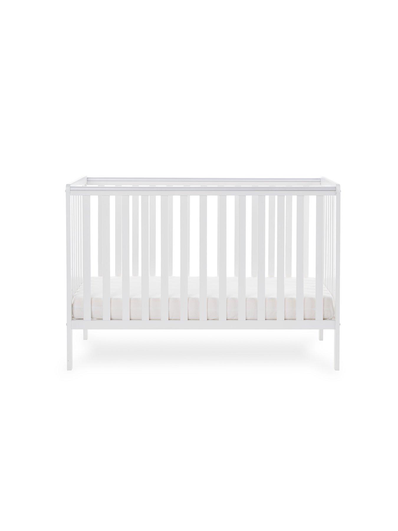 Image 4 of 4 of Obaby Bantam Cot + Fibre Mattress - White