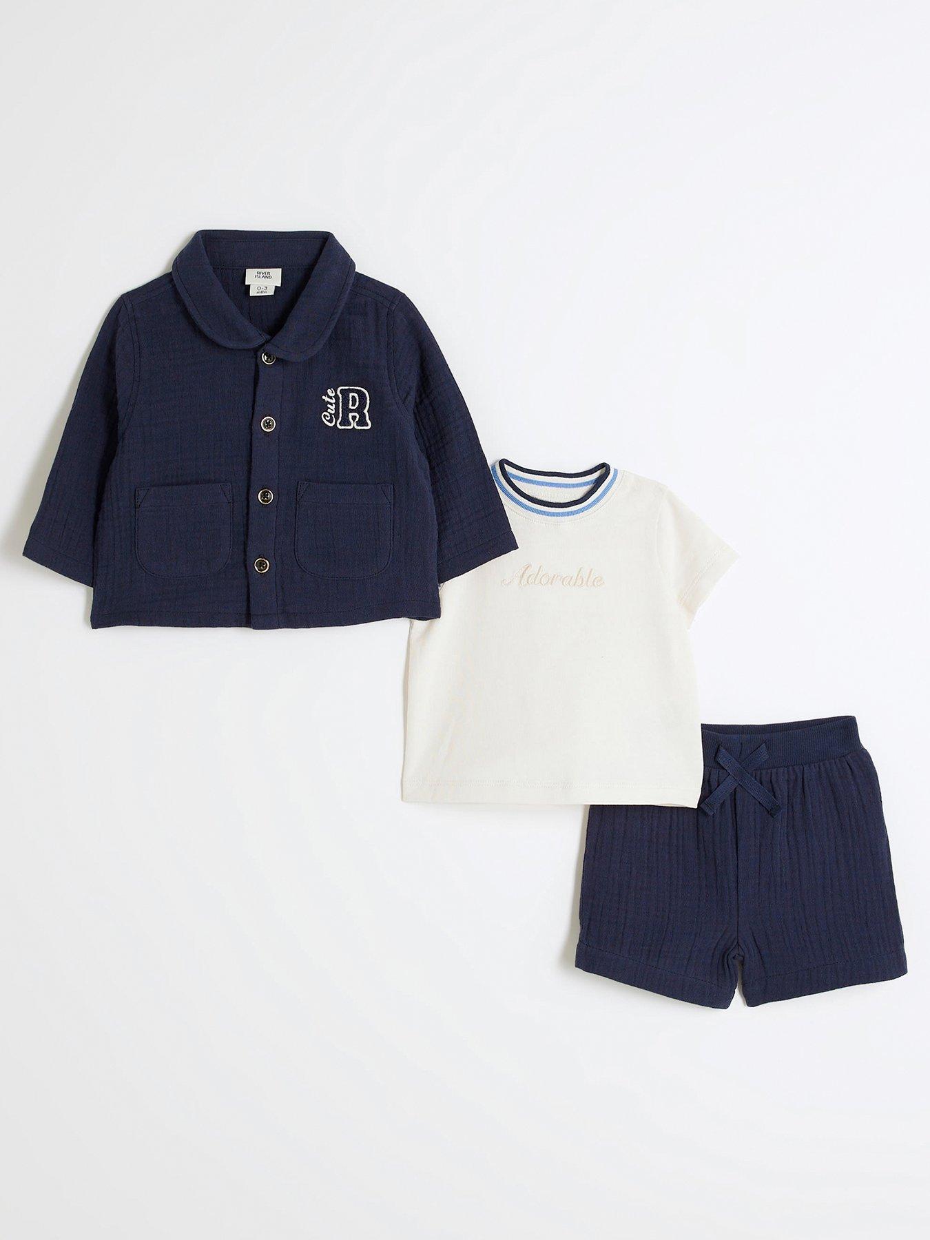 river-island-baby-baby-boys-ri-short-shacket-set-of-3-navy