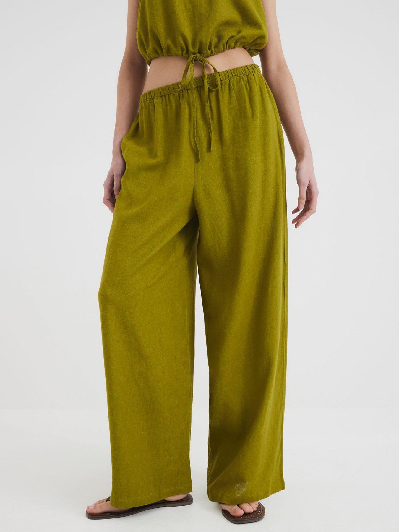 undefined Linen Trousers - Green