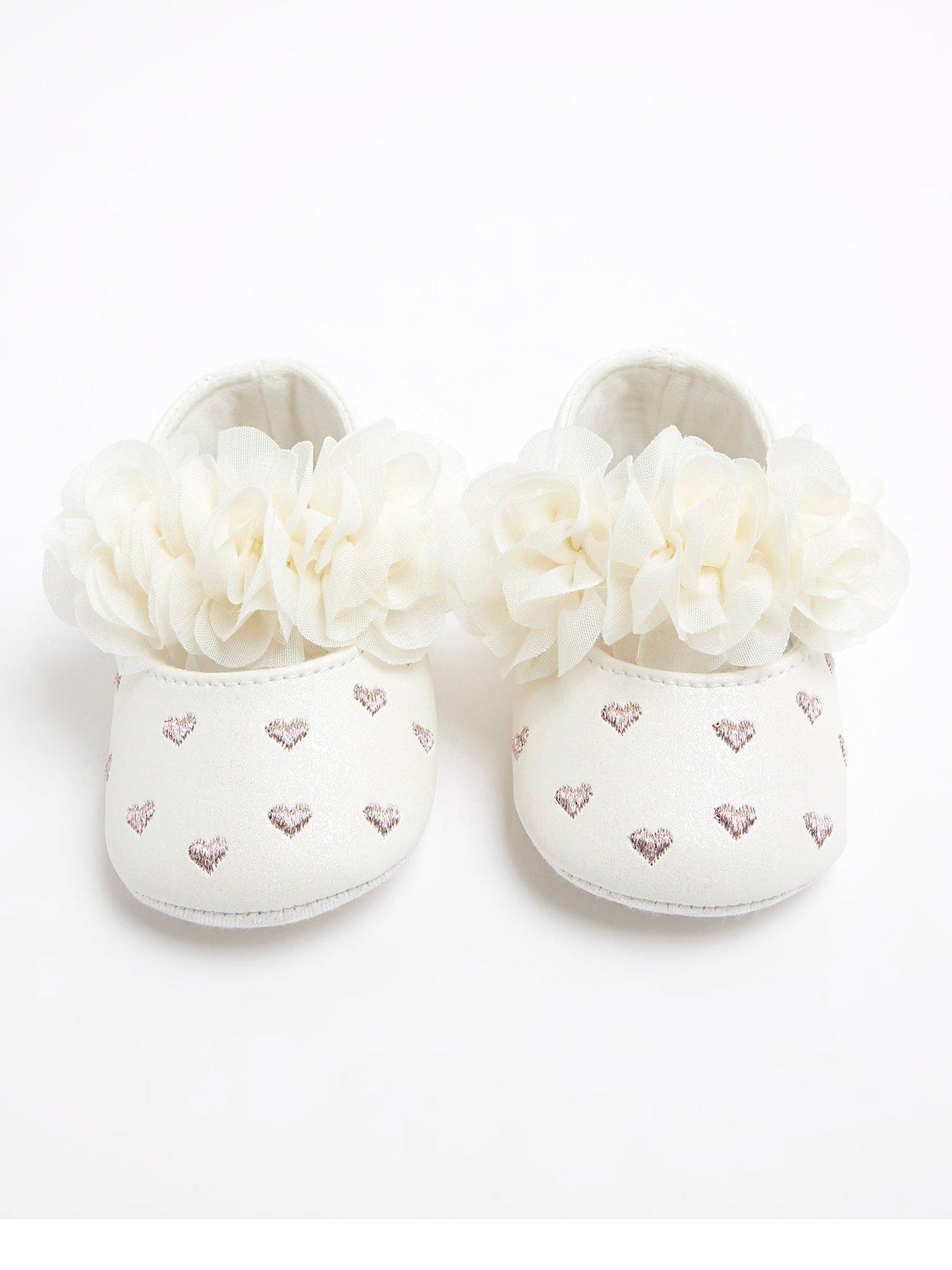  image of river-island-baby-baby-girls-flower-ballet-pumps-cream