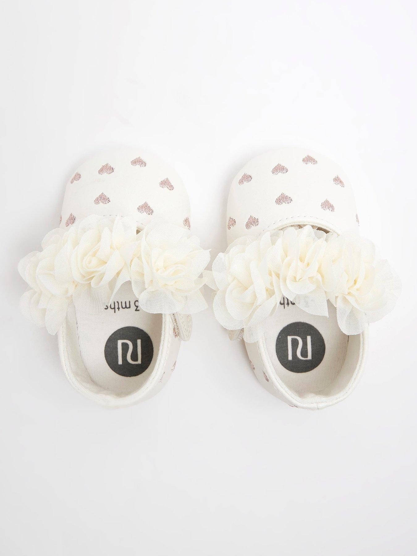  image of river-island-baby-baby-girls-flower-ballet-pumps-cream
