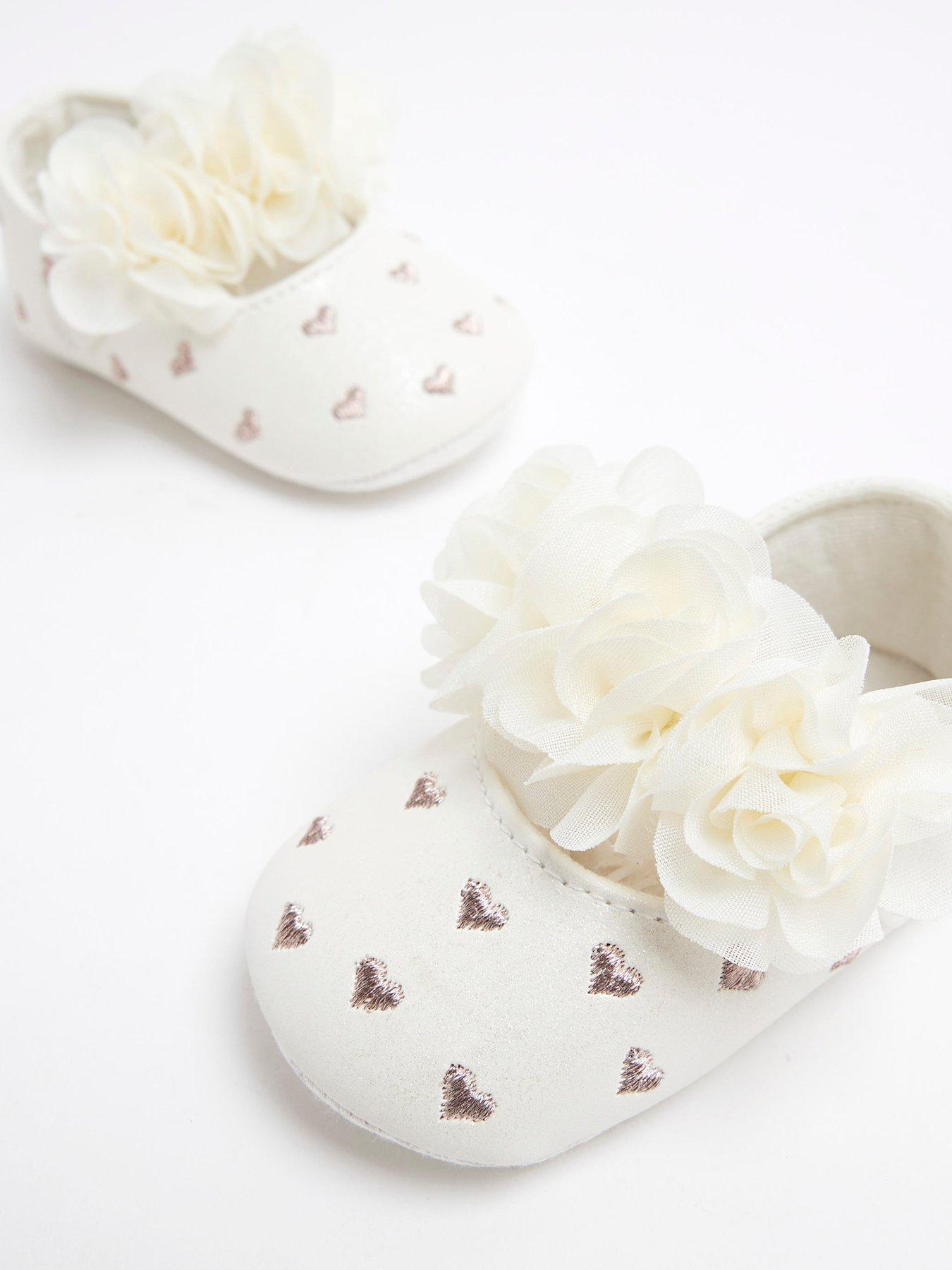  image of river-island-baby-baby-girls-flower-ballet-pumps-cream