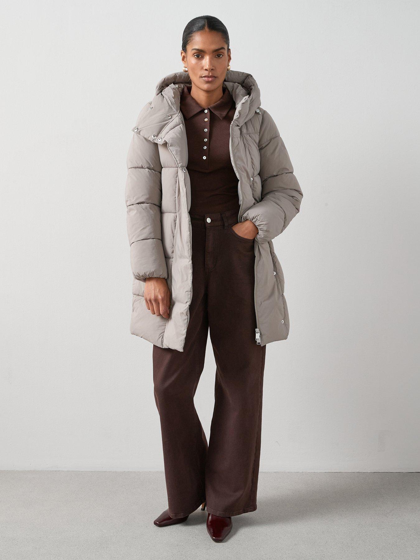 Image 3 of 7 of The Very Collection Asymmetric Padded Coat - Mink