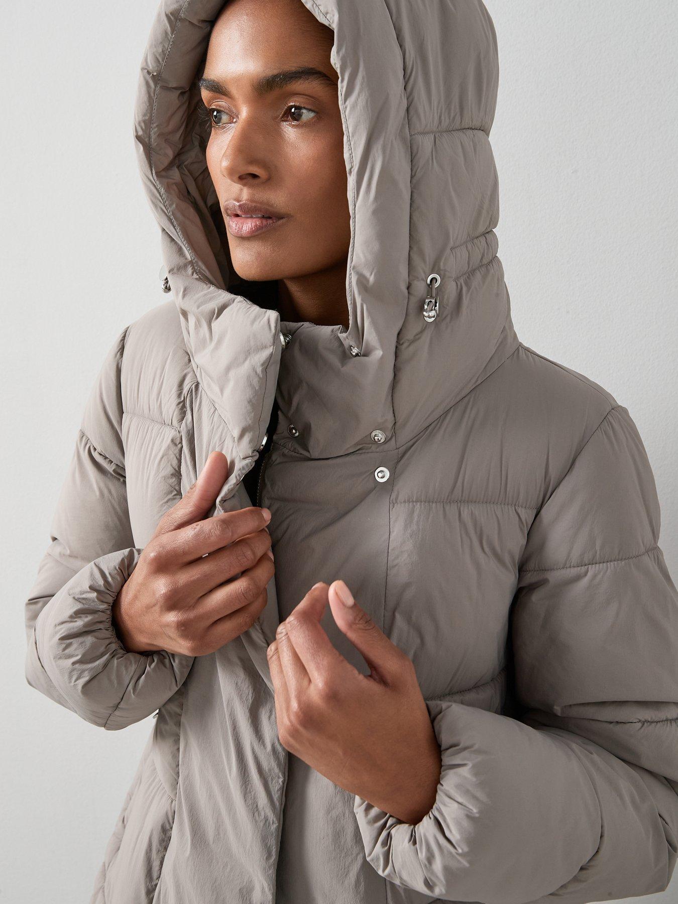 Image 4 of 7 of The Very Collection Asymmetric Padded Coat - Mink