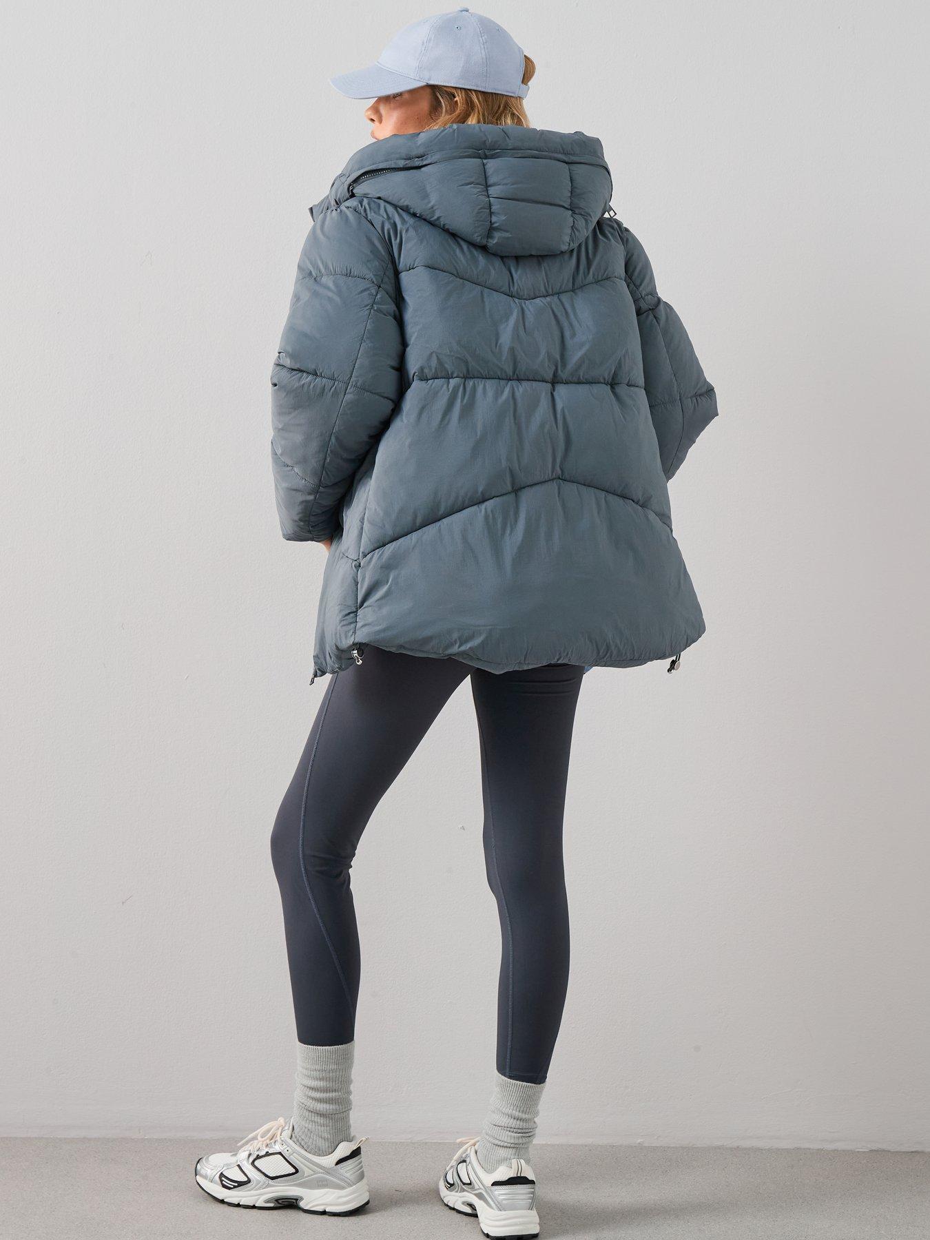 Image 2 of 7 of The Very Collection Short Hooded Padded Jacket - Blue