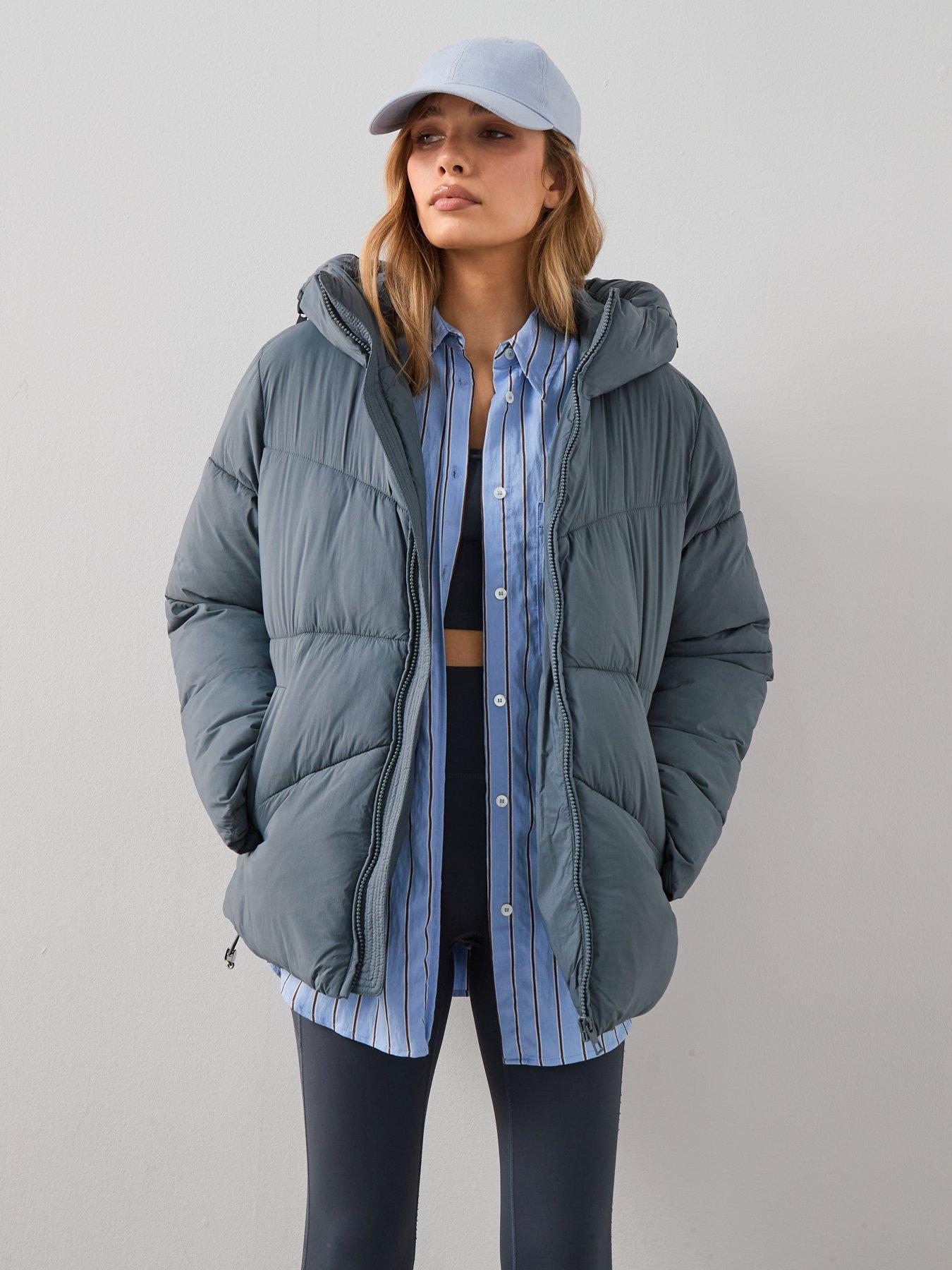 Image 3 of 7 of The Very Collection Short Hooded Padded Jacket - Blue