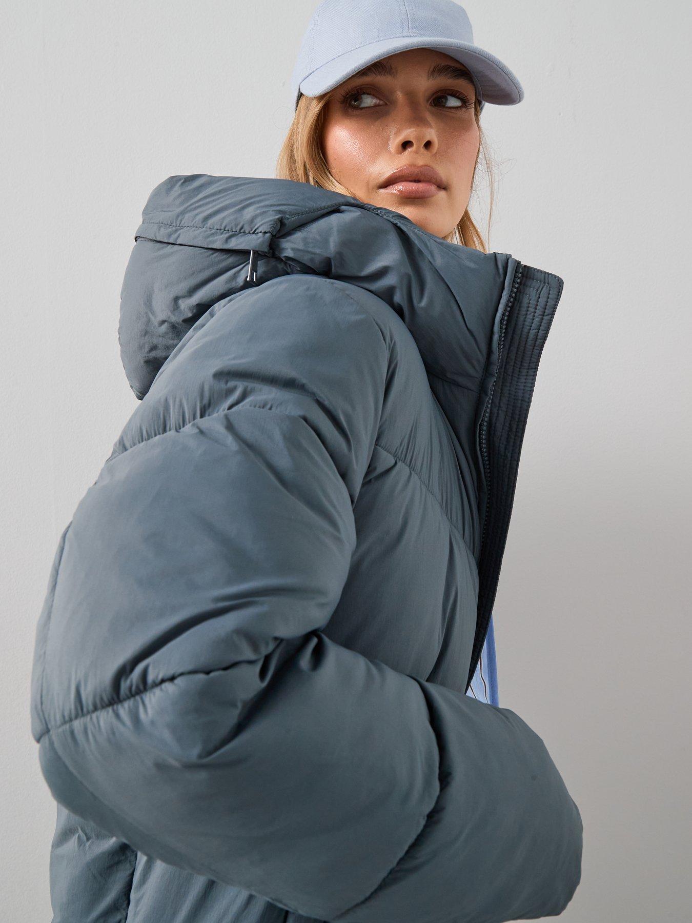 Image 4 of 7 of The Very Collection Short Hooded Padded Jacket - Blue