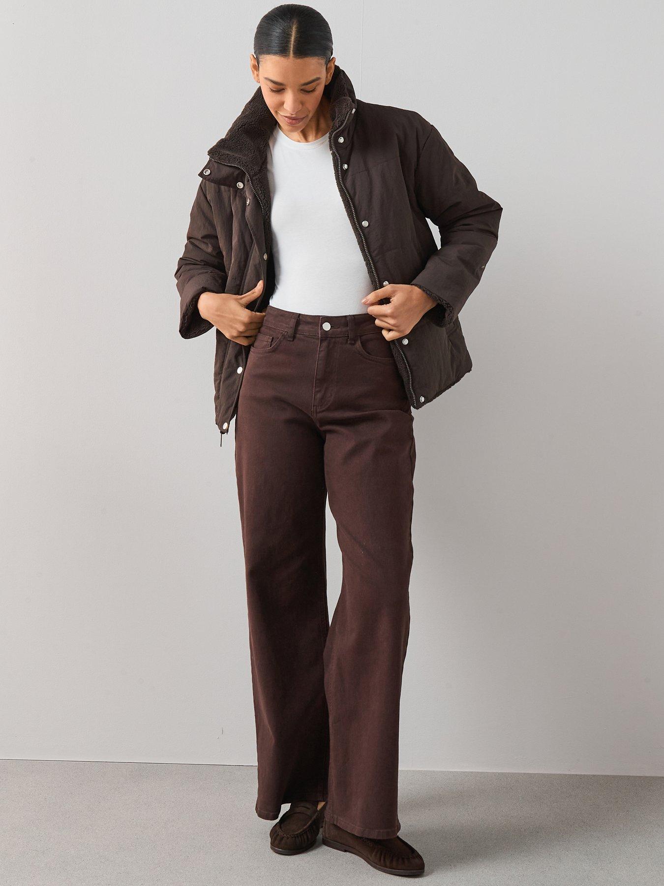 The Very Collection Reversible Quilted Jacket With Borg Collar - Brown