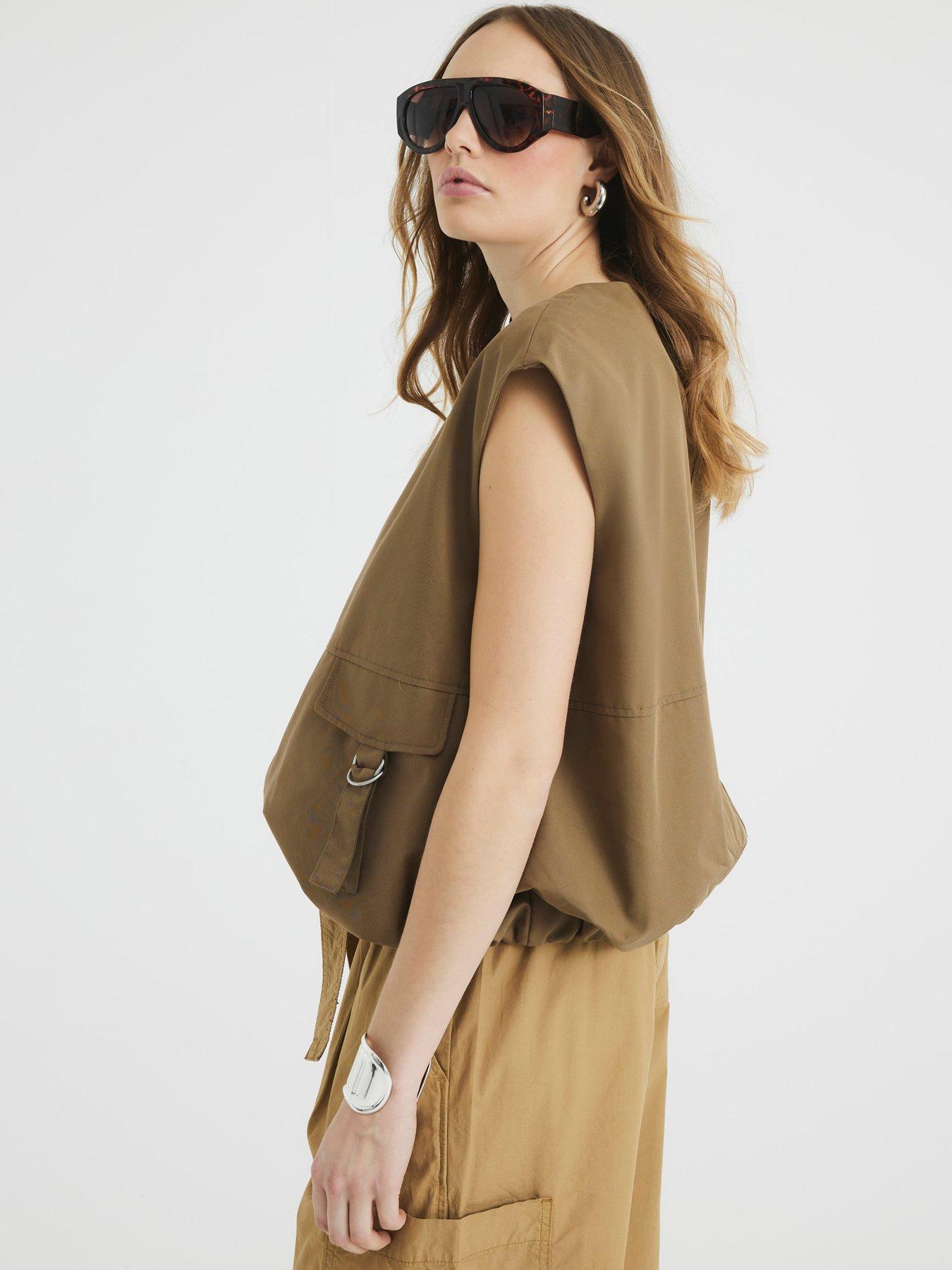  image of river-island-bubble-hem-gilet-beige