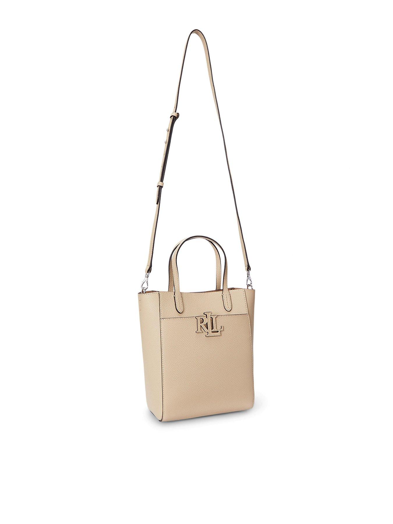 Image 3 of 5 of Lauren by Ralph Lauren Cameryn Small Leather Embossed Tote - Cream
