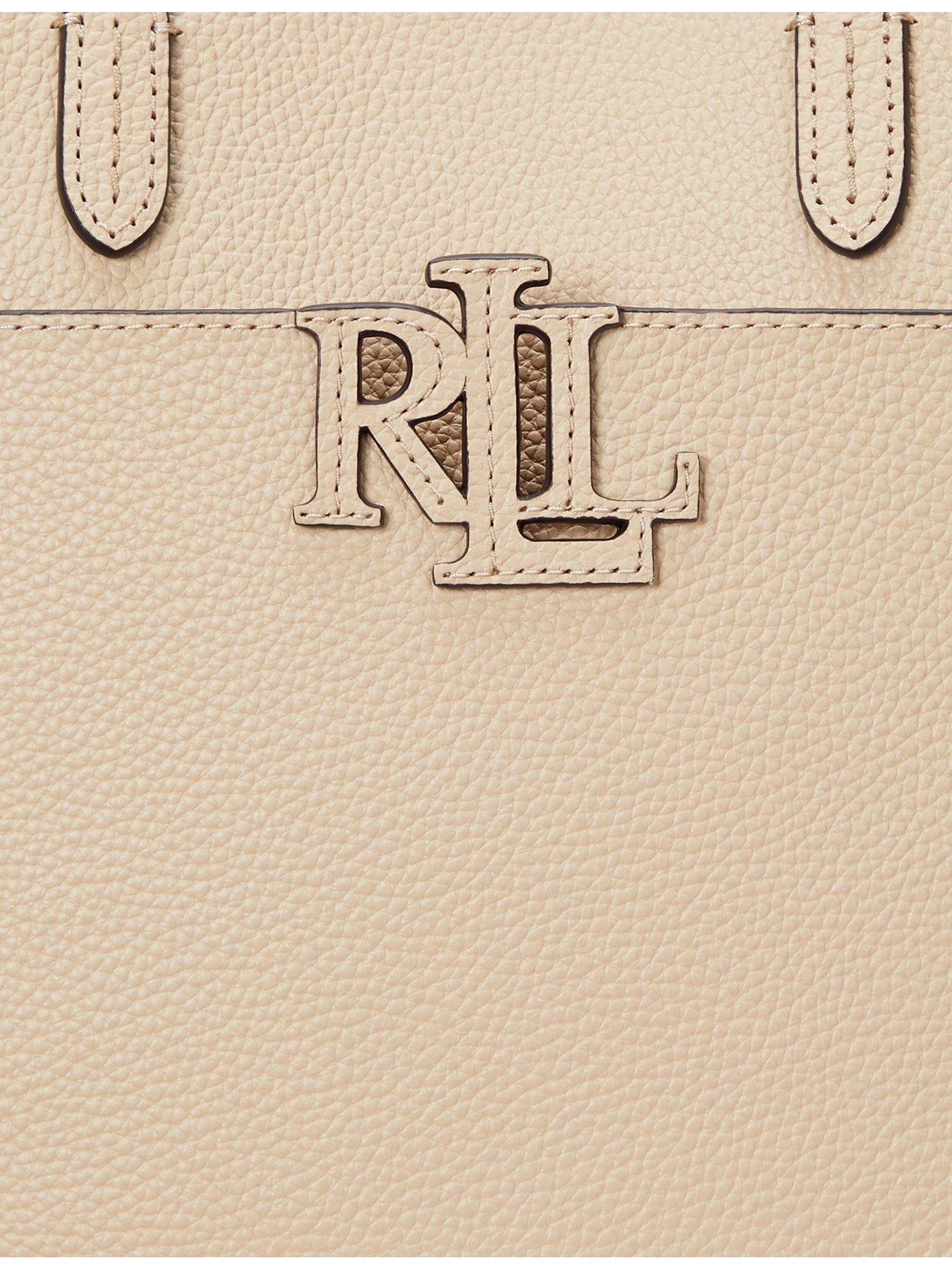 Image 4 of 5 of Lauren by Ralph Lauren Cameryn Small Leather Embossed Tote - Cream