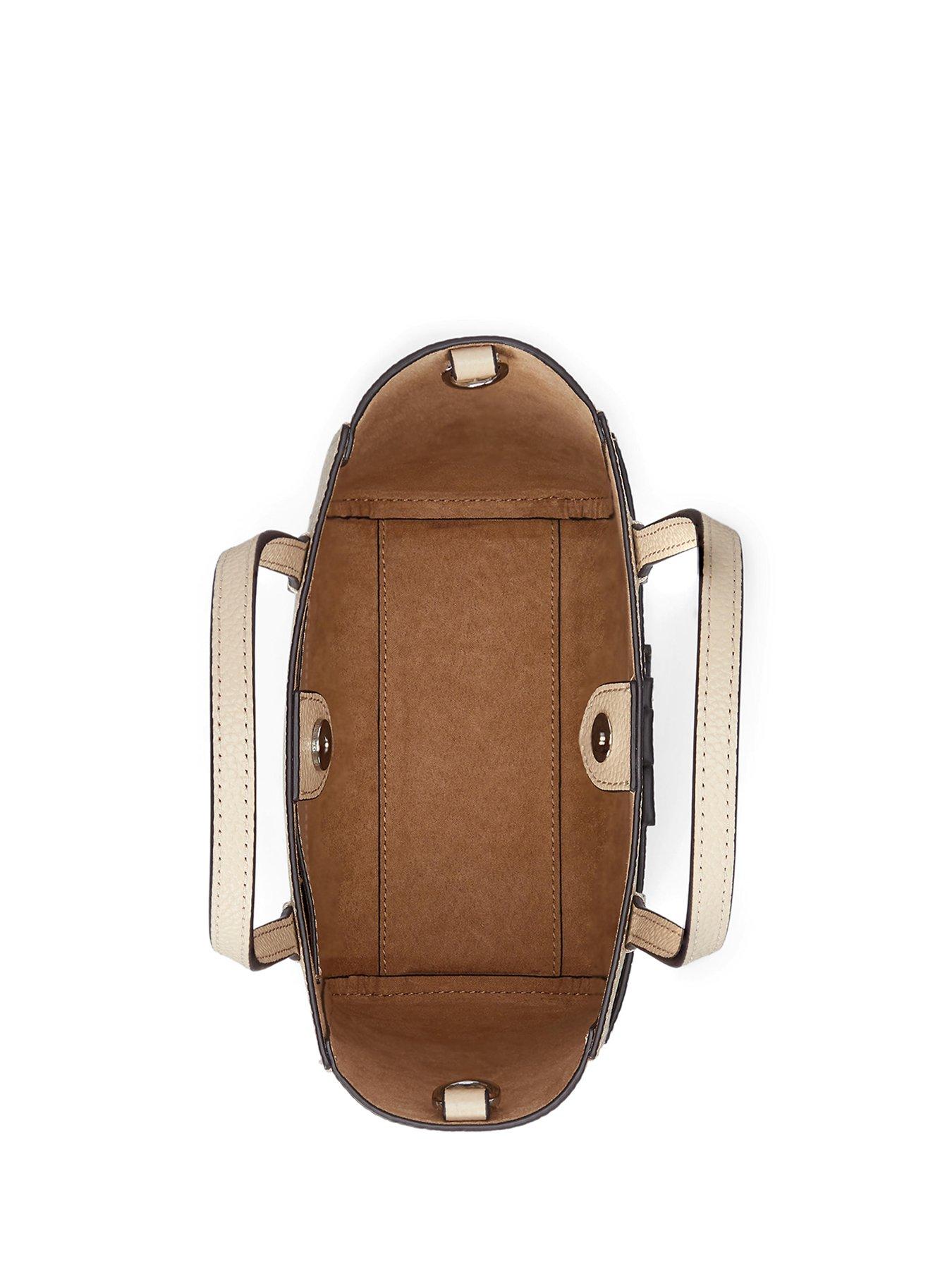 Image 5 of 5 of Lauren by Ralph Lauren Cameryn Small Leather Embossed Tote - Cream