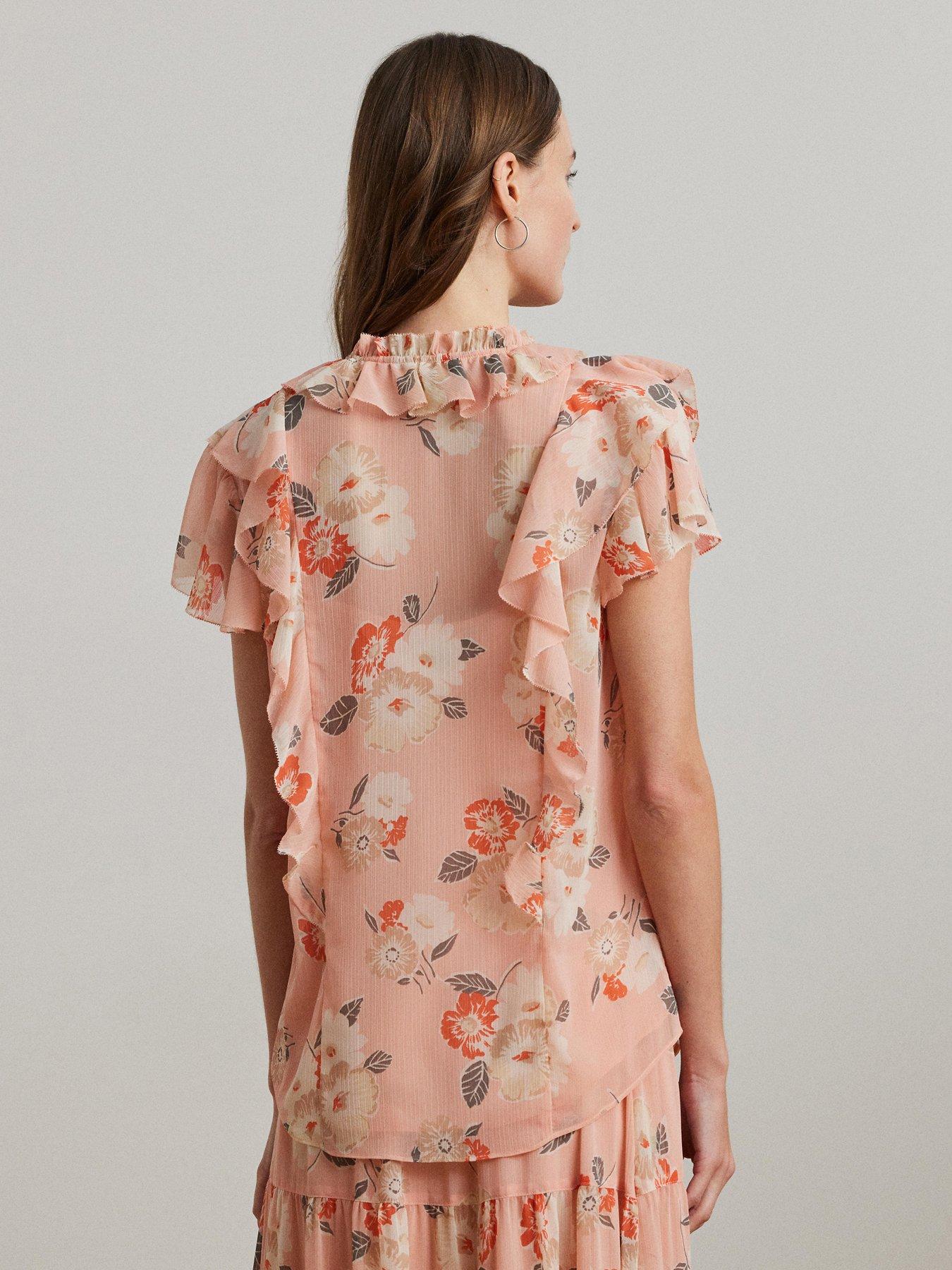  image of lauren-by-ralph-lauren-rulmay-short-sleeve-floral-blouse-pink