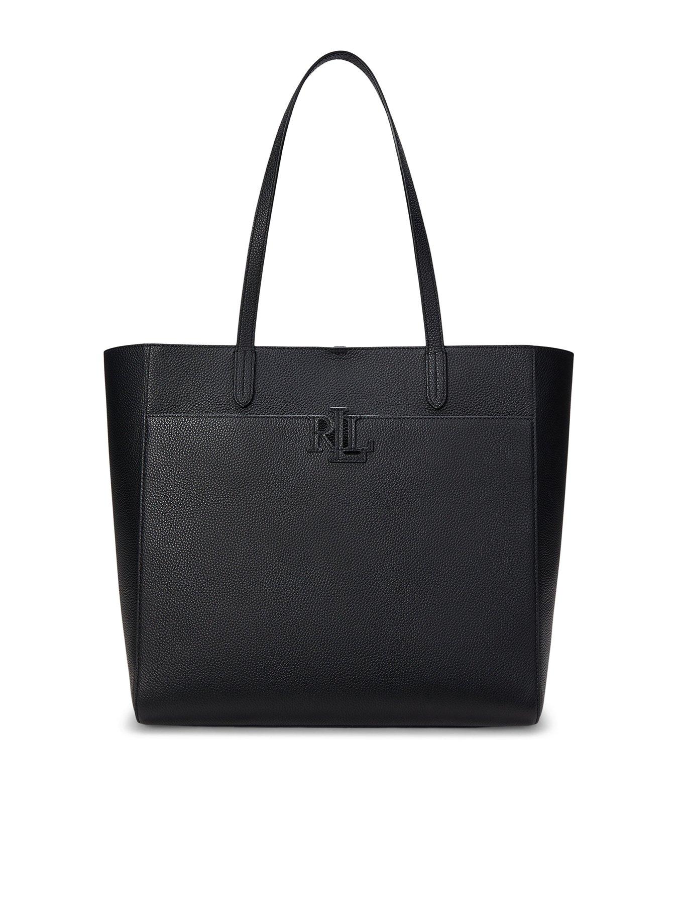 undefined Cameryn Large Leather Embossed Tote - Black