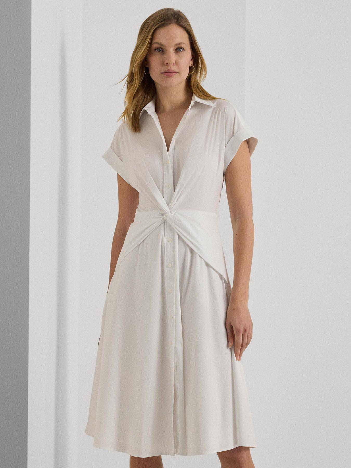 lauren-by-ralph-lauren-cian-twist-front-short-sleeve-shirt-dress-white