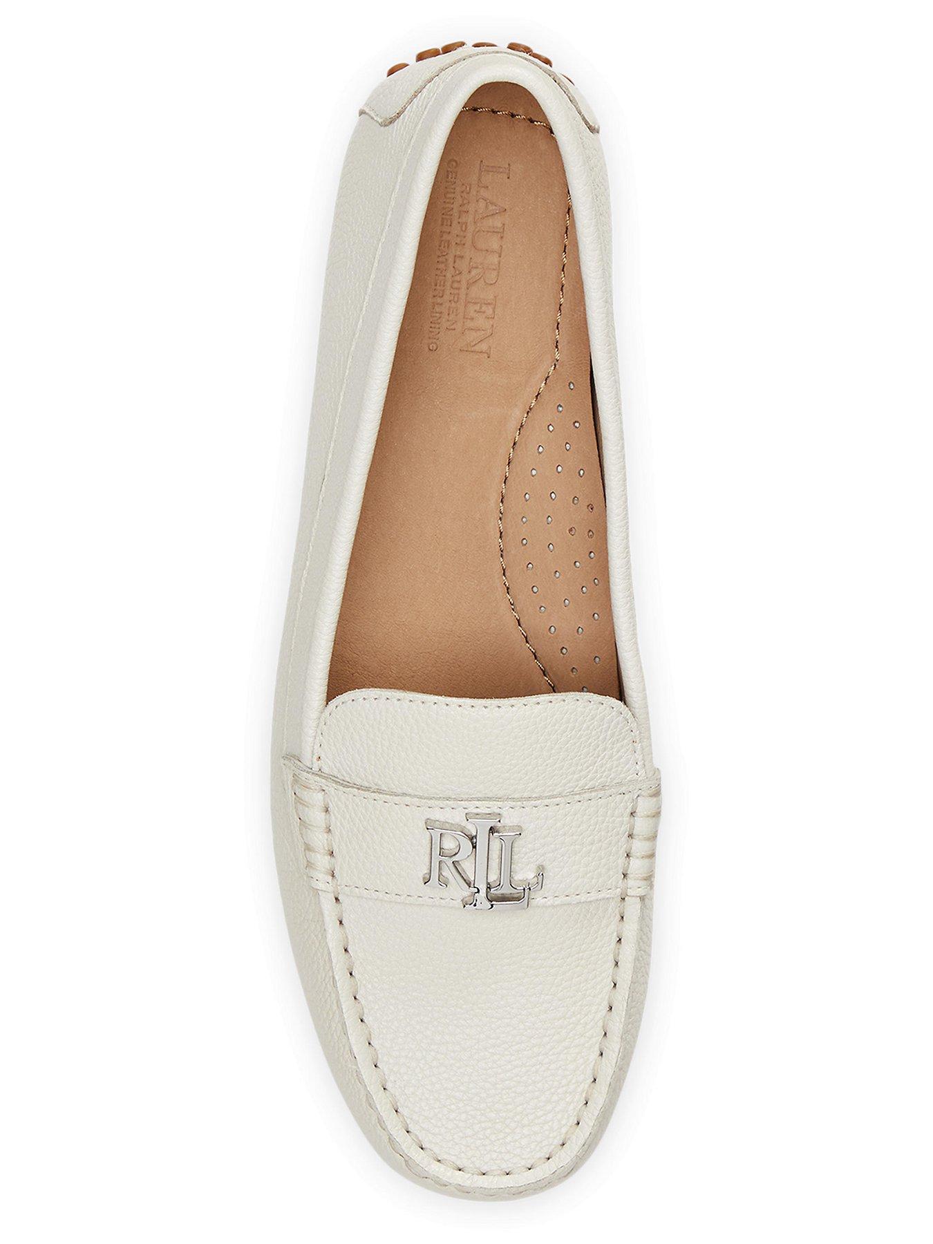  image of lauren-by-ralph-lauren-barnsbury-leather-flat-shoe-white