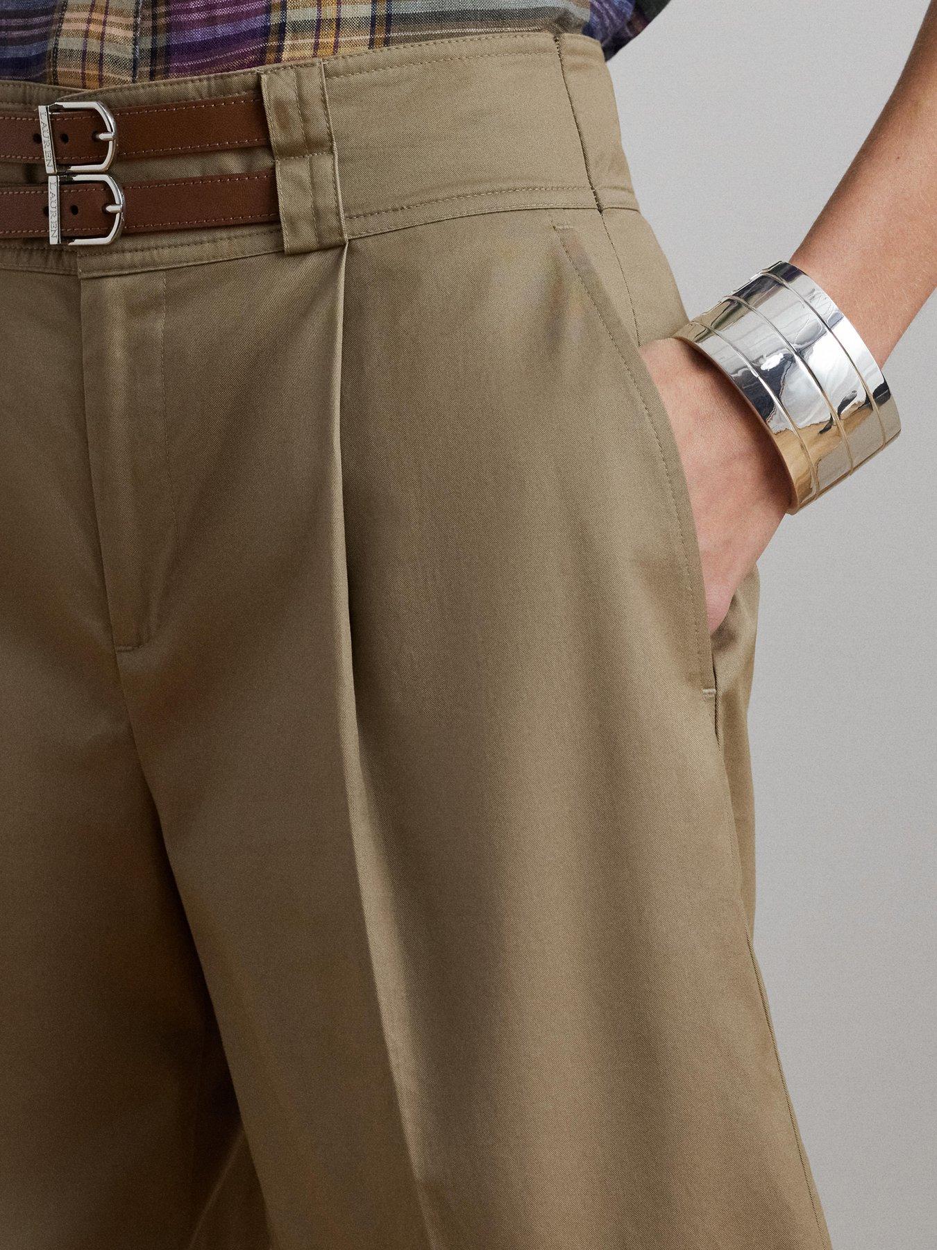  image of lauren-by-ralph-lauren-gavrell-pleated-shorts-beige