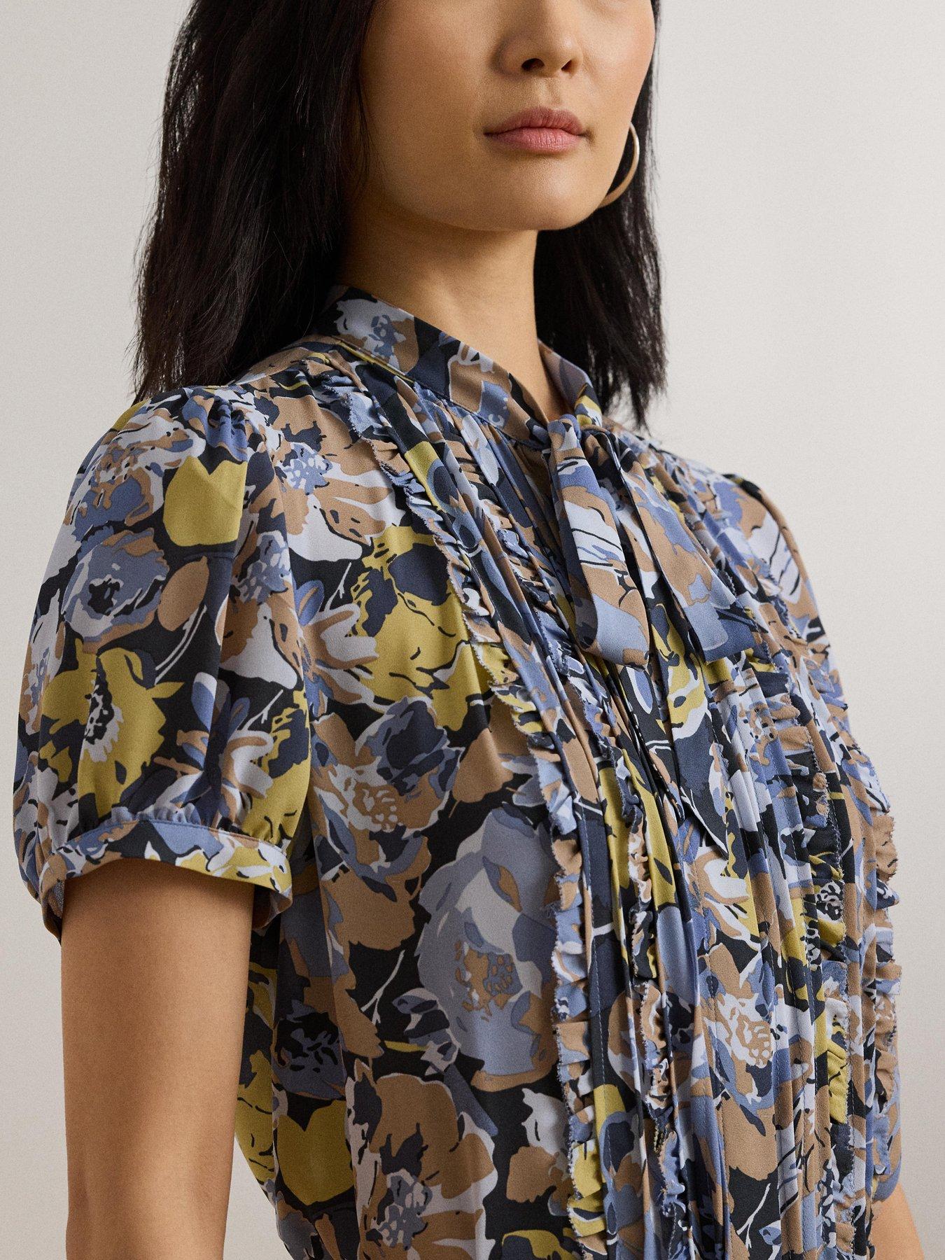  image of lauren-by-ralph-lauren-jalfred-short-sleeve-button-front-shirt-blue