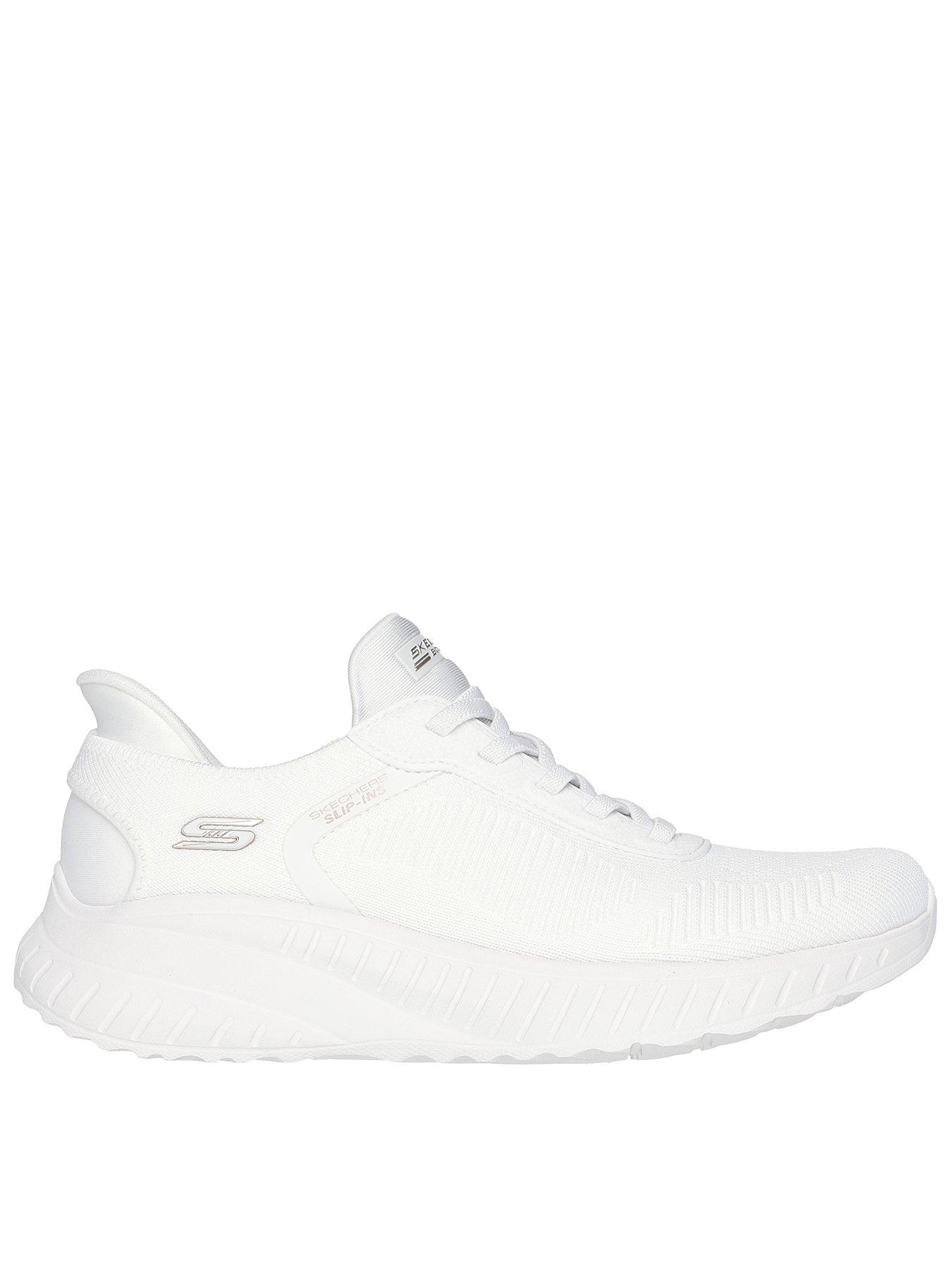 Skechers Wide Fit Bobs Sport Squad Chaos Current Muse Slip-ins Trainer - Off White