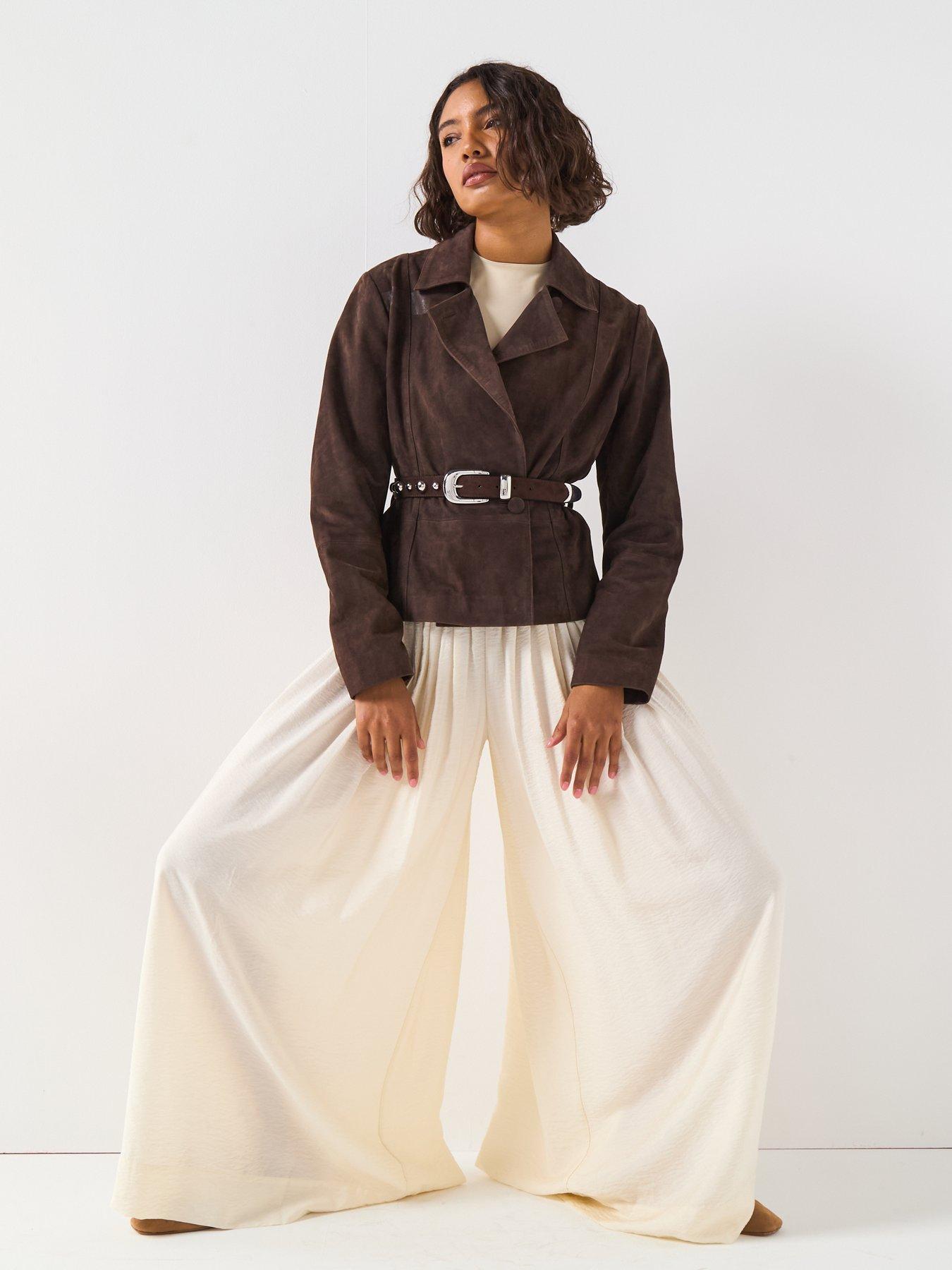  image of v-by-very-pleated-extreme-trousers-cream