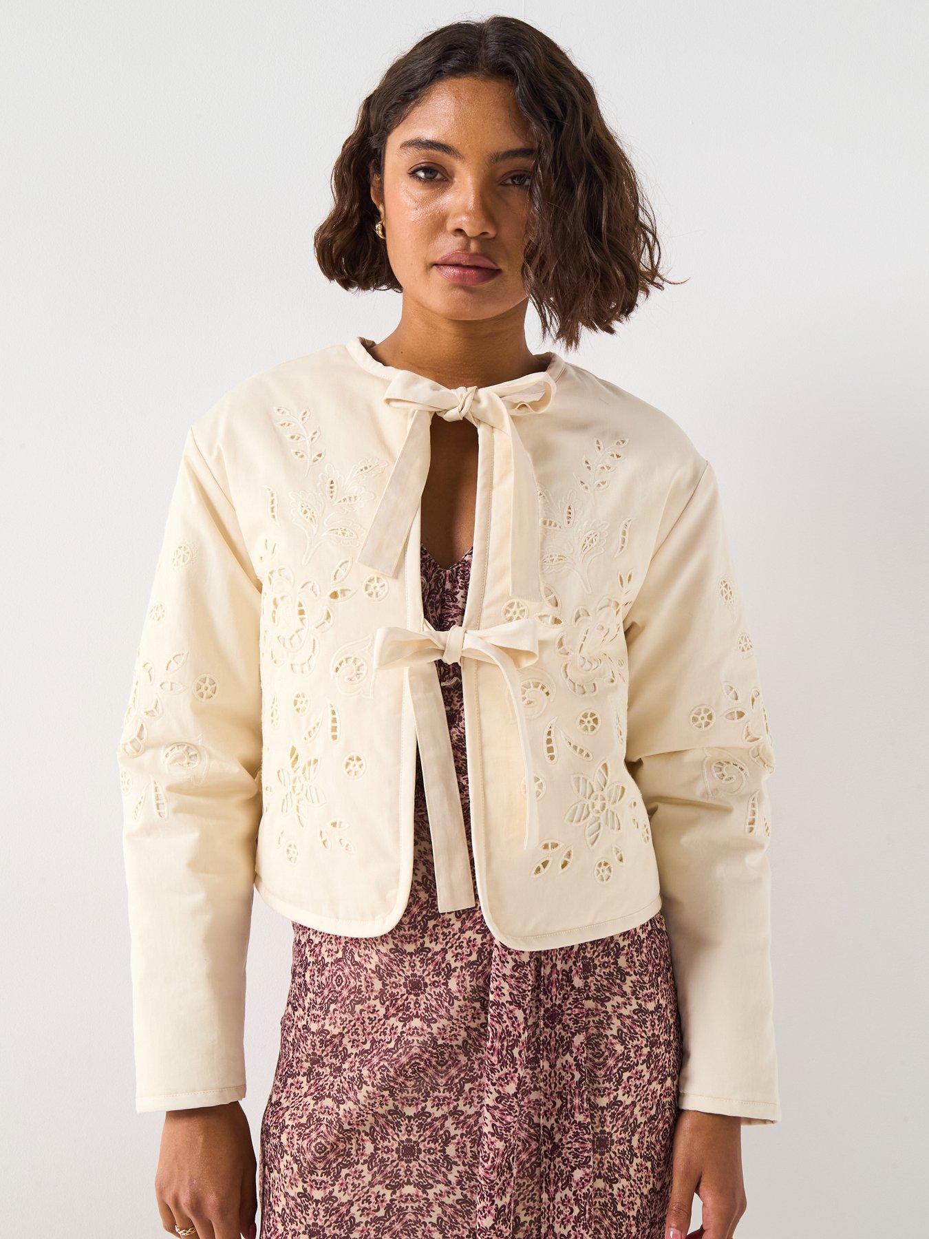 V by Very Cutwork Jacket - White