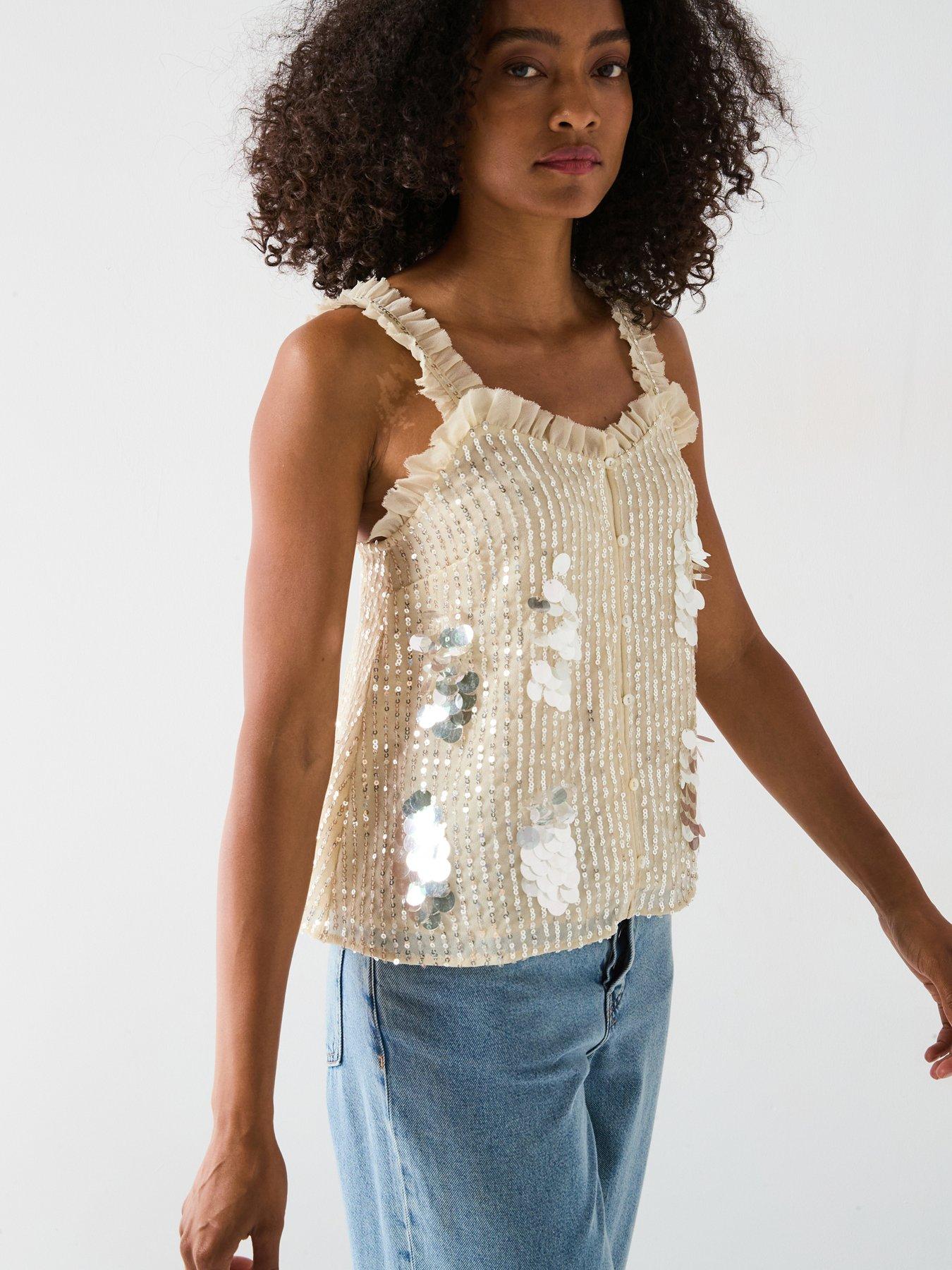 undefined Embellished Button Through Cami