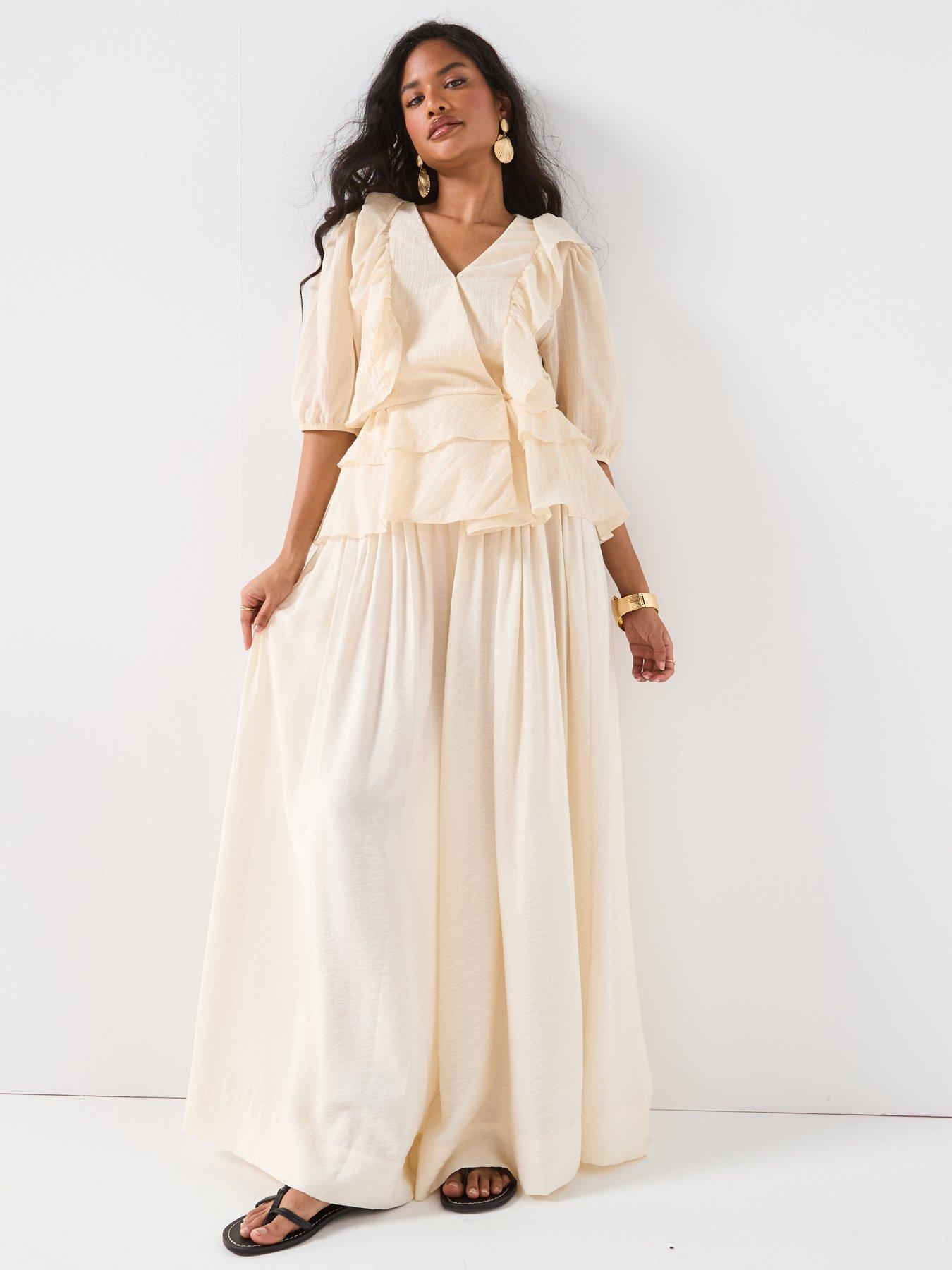 V by Very Wrap Frill Blouse - Cream