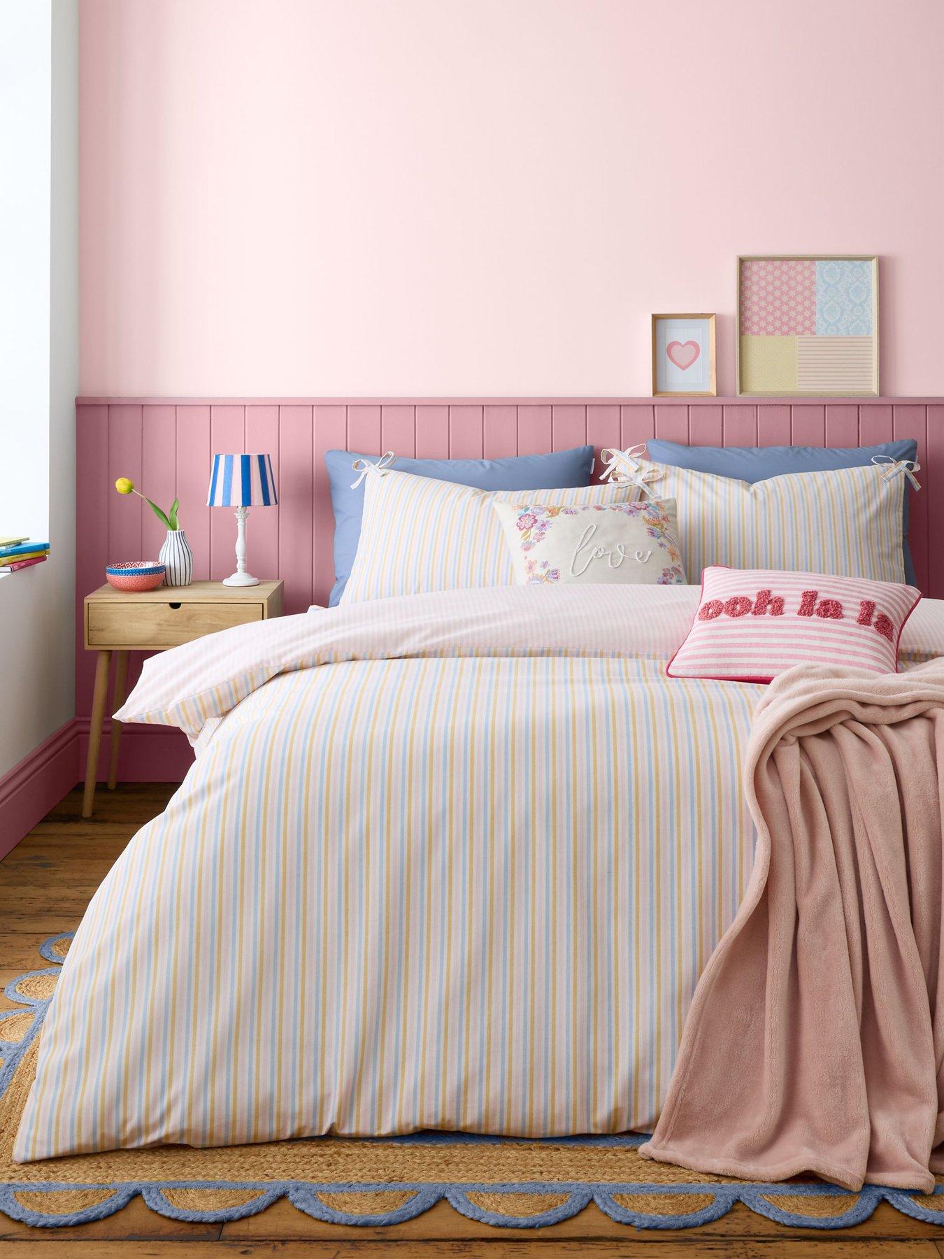  image of catherine-lansfield-brighton-stripe-duvet-cover-set