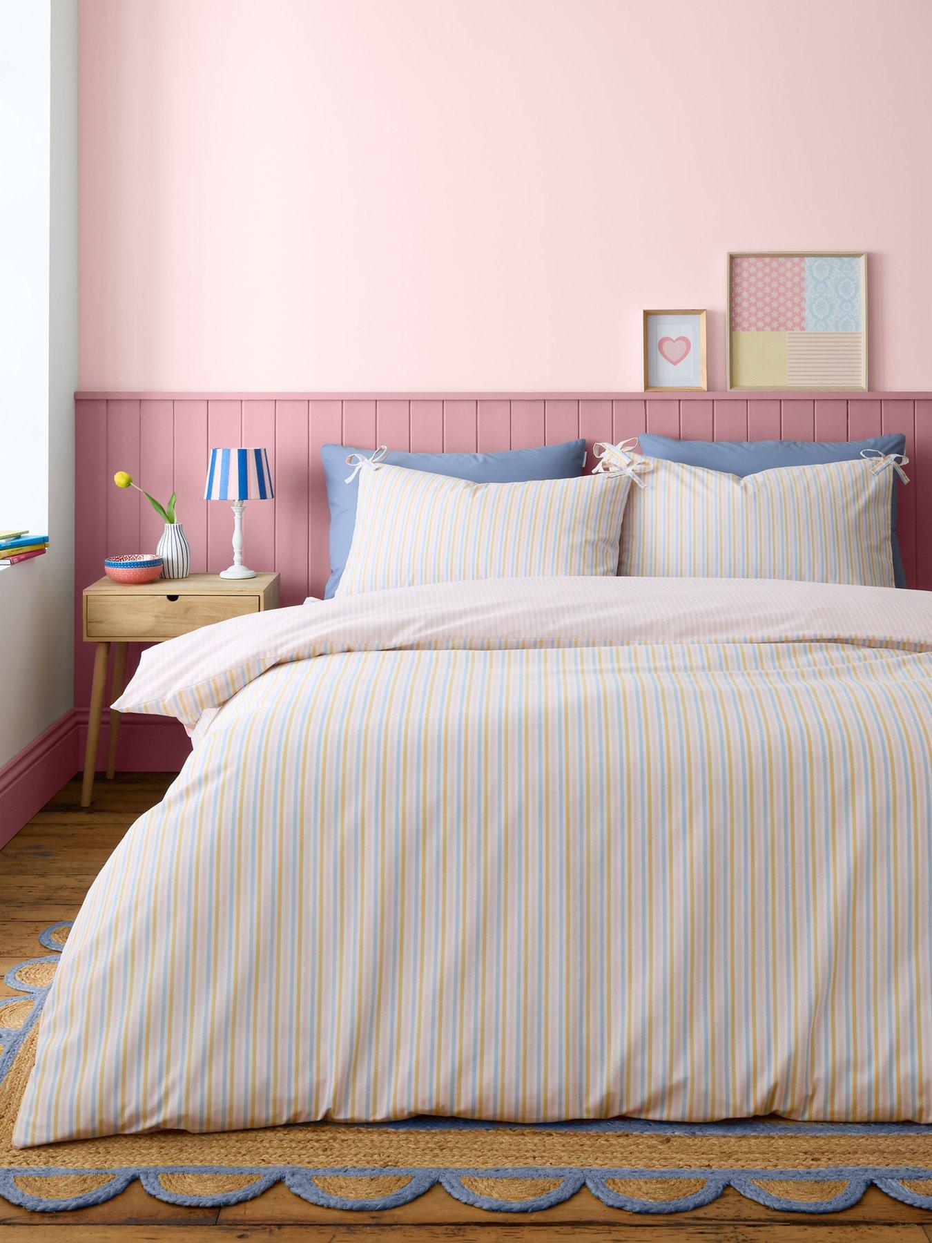  image of catherine-lansfield-brighton-stripe-duvet-cover-set