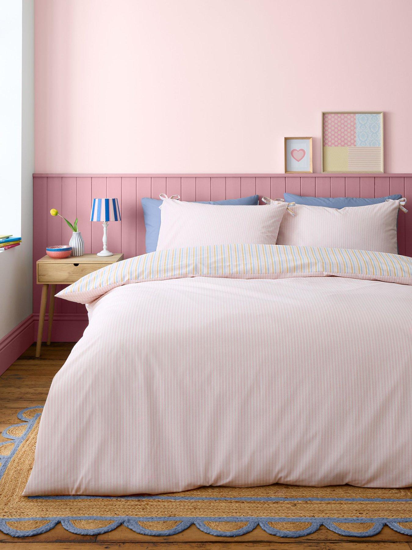  image of catherine-lansfield-brighton-stripe-duvet-cover-set