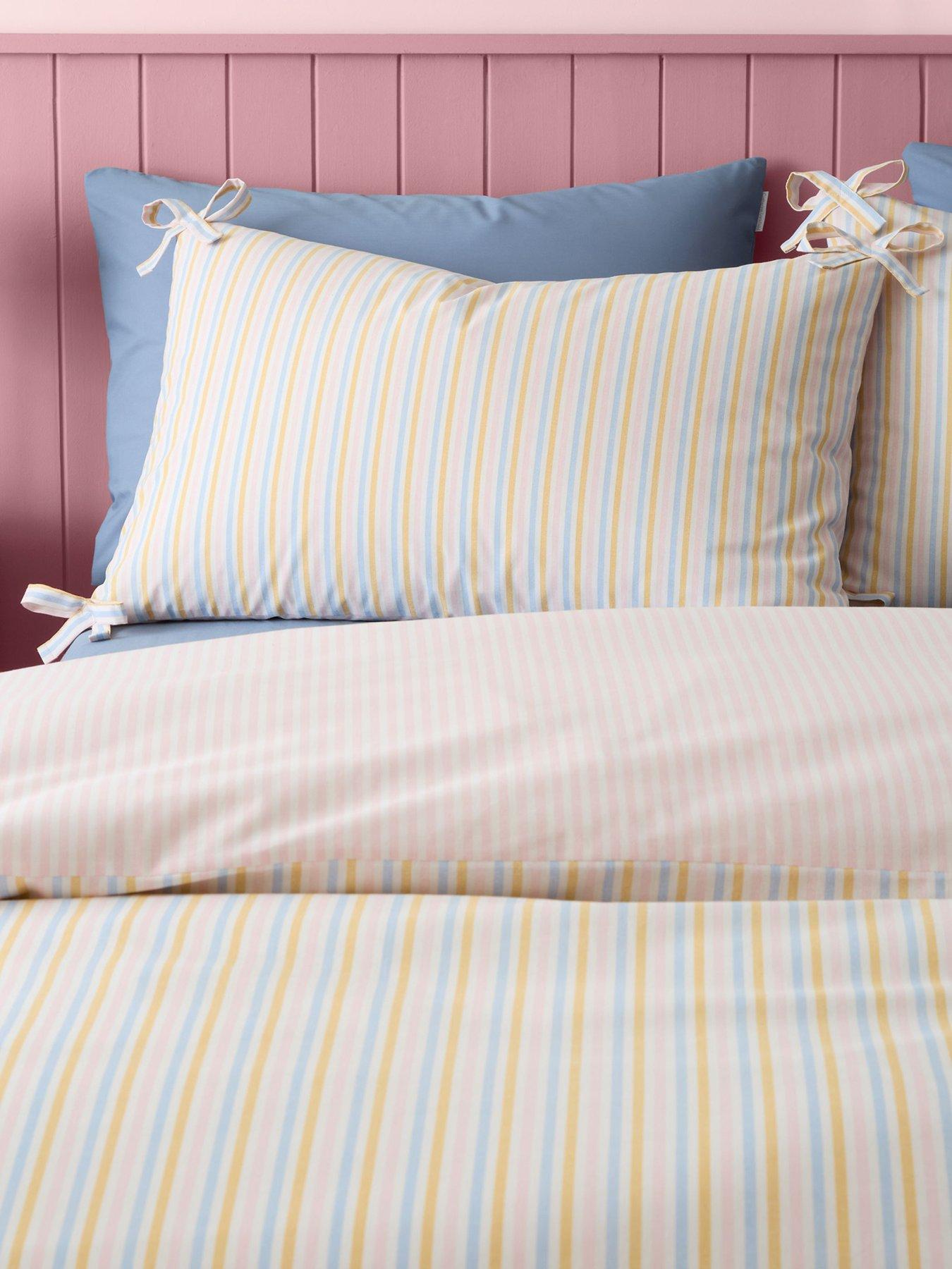  image of catherine-lansfield-brighton-stripe-duvet-cover-set