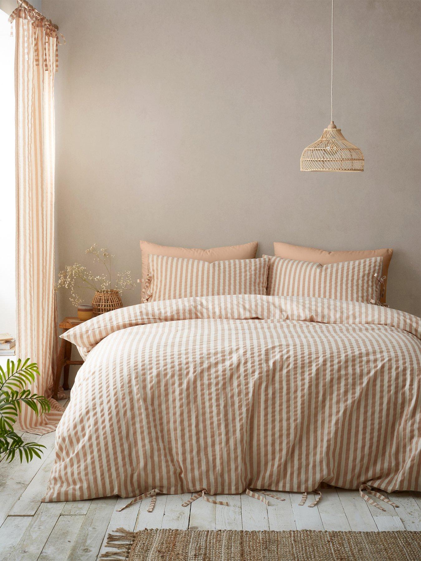 undefined Zanzibar Yarn Dyed Stripe Duvet Set - Clay