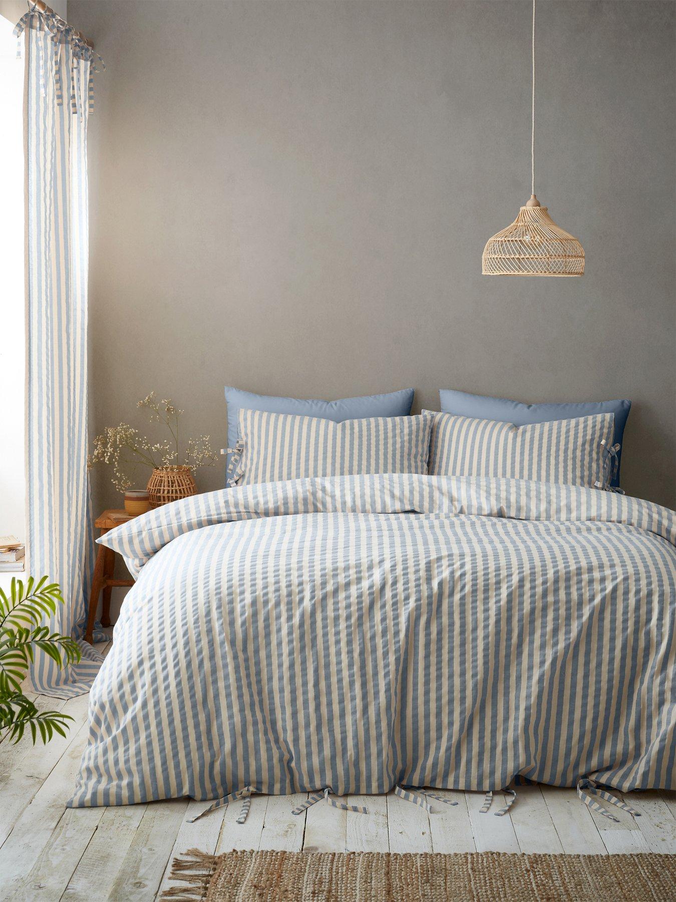 undefined Zanzibar Yarn Dyed Stripe Duvet Set - Blue