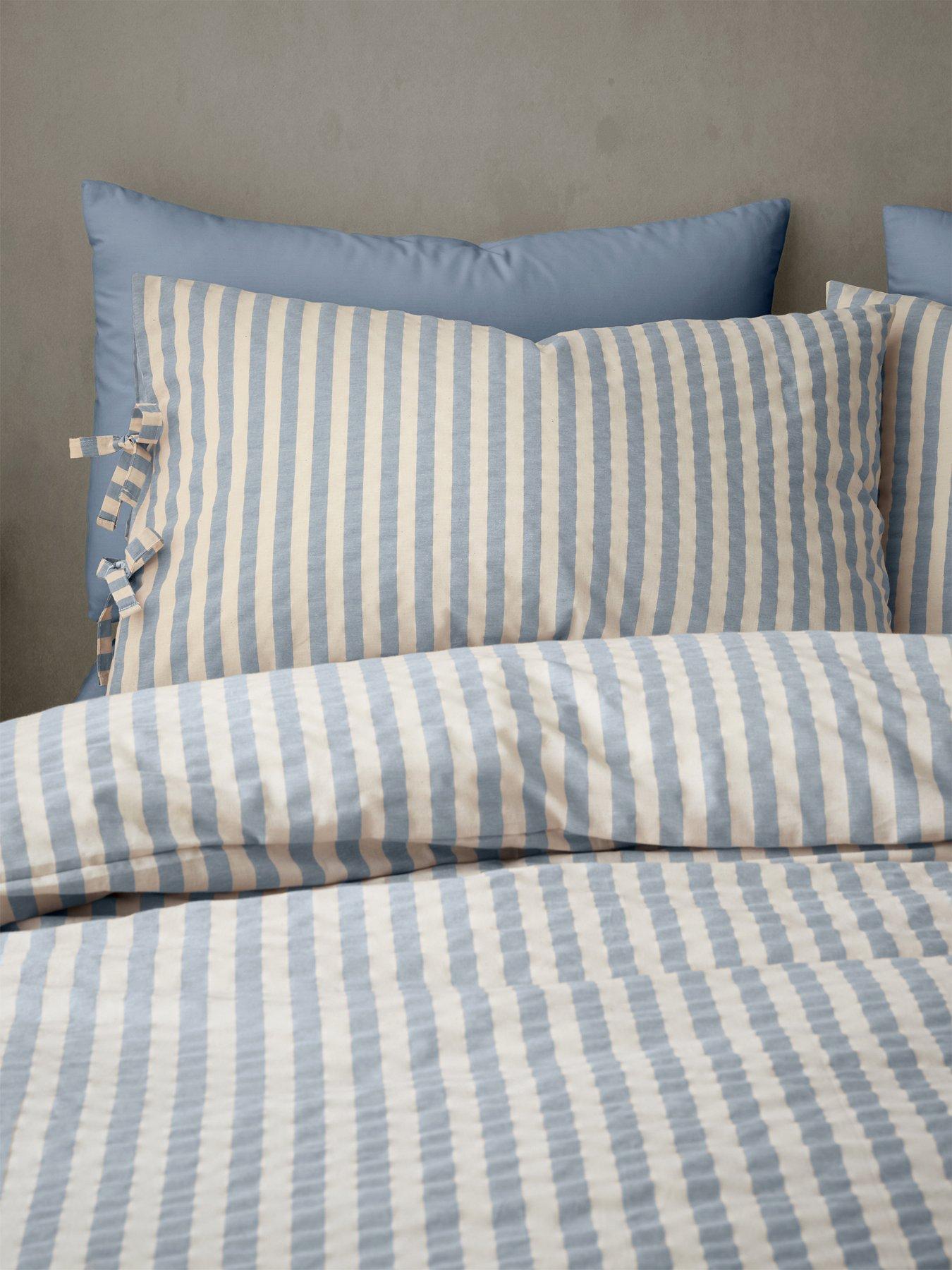  image of pineapple-elephant-zanzibar-yarn-dyed-stripe-duvet-set-blue