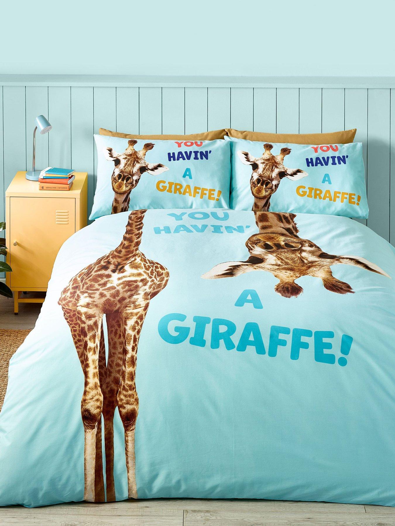 Image 1 of 6 of Catherine Lansfield Having A Giraffe Duvet Set