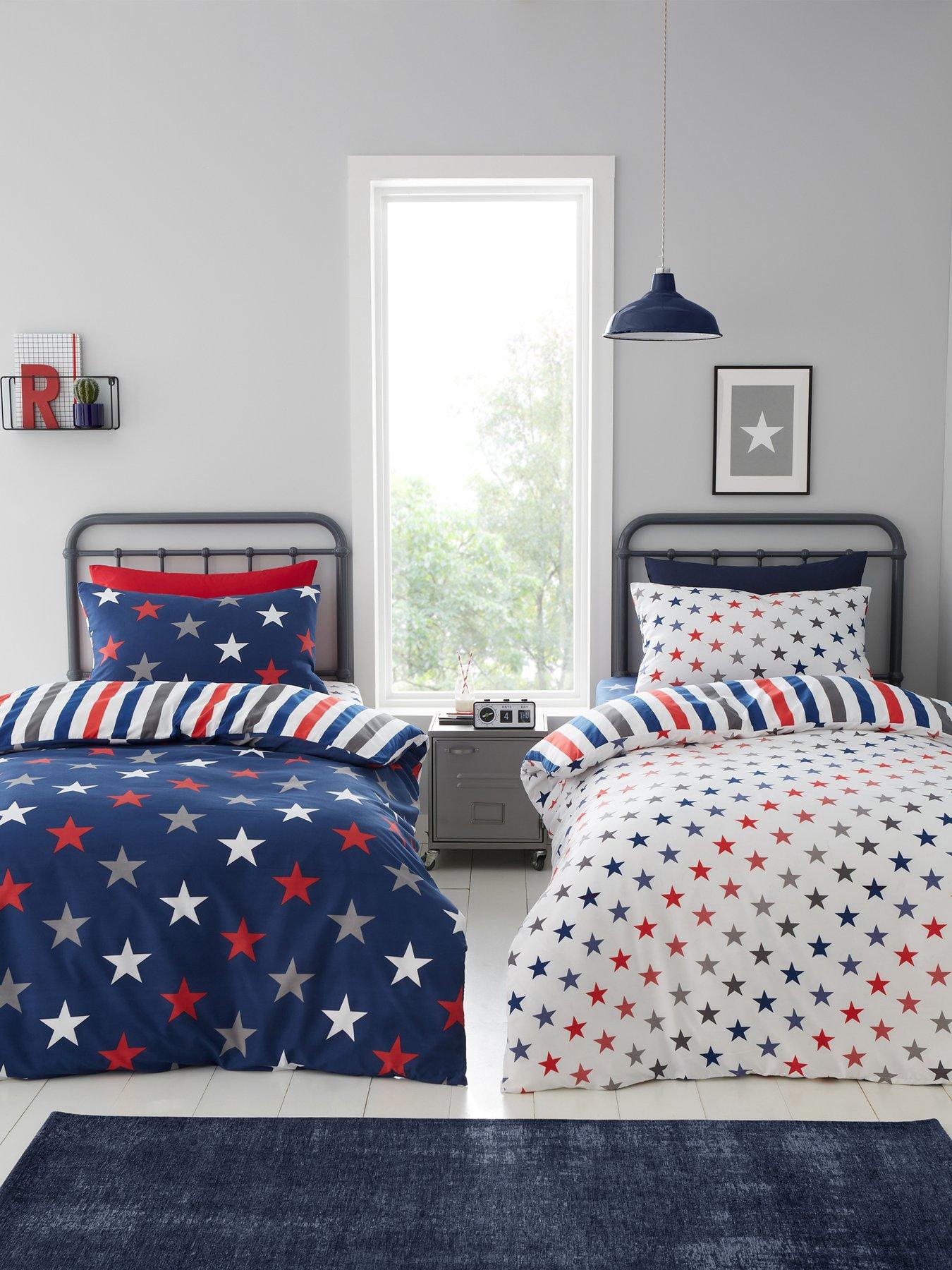 undefined Stripes and Stars Duvet Cover Set Twin Pack