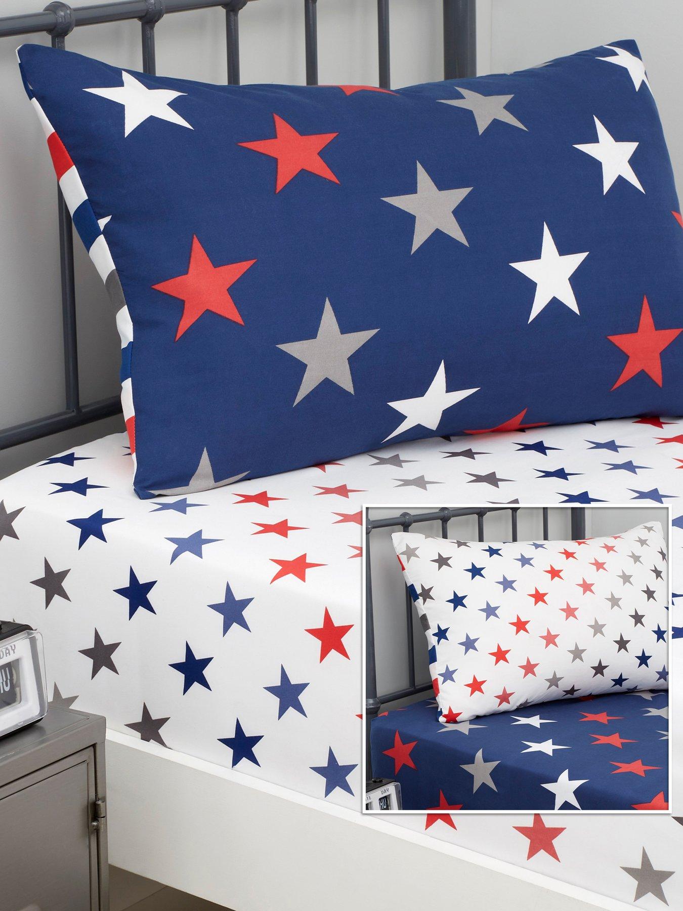 catherine-lansfield-stripes-and-stars-fitted-sheets-twin-pack
