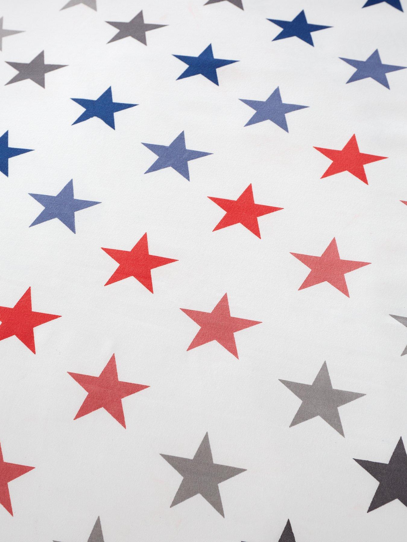  image of catherine-lansfield-stripes-and-stars-fitted-sheets-twin-pack